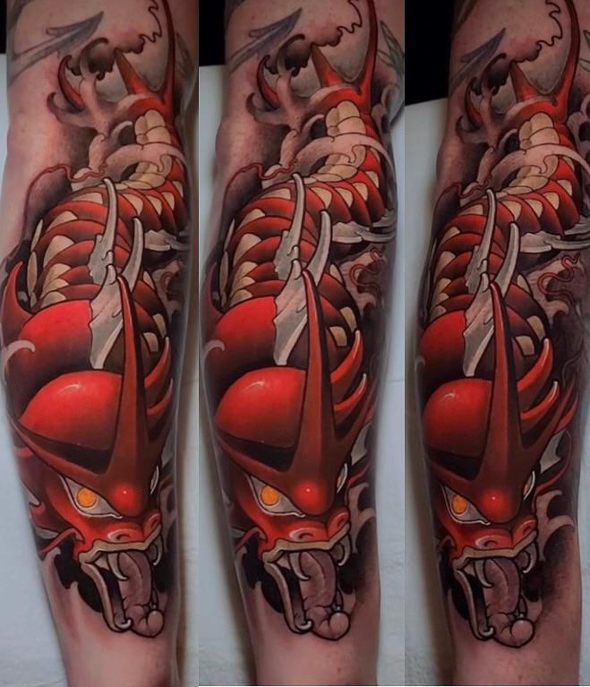 Shiny Gyarados by Billy Weigler and Folklore Trading Co., Dallas TX r/tattoos