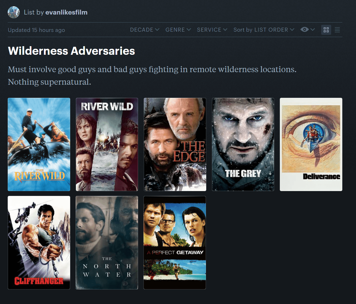 What movies am I missing for my "Wilderness Adversaries" subgenre list