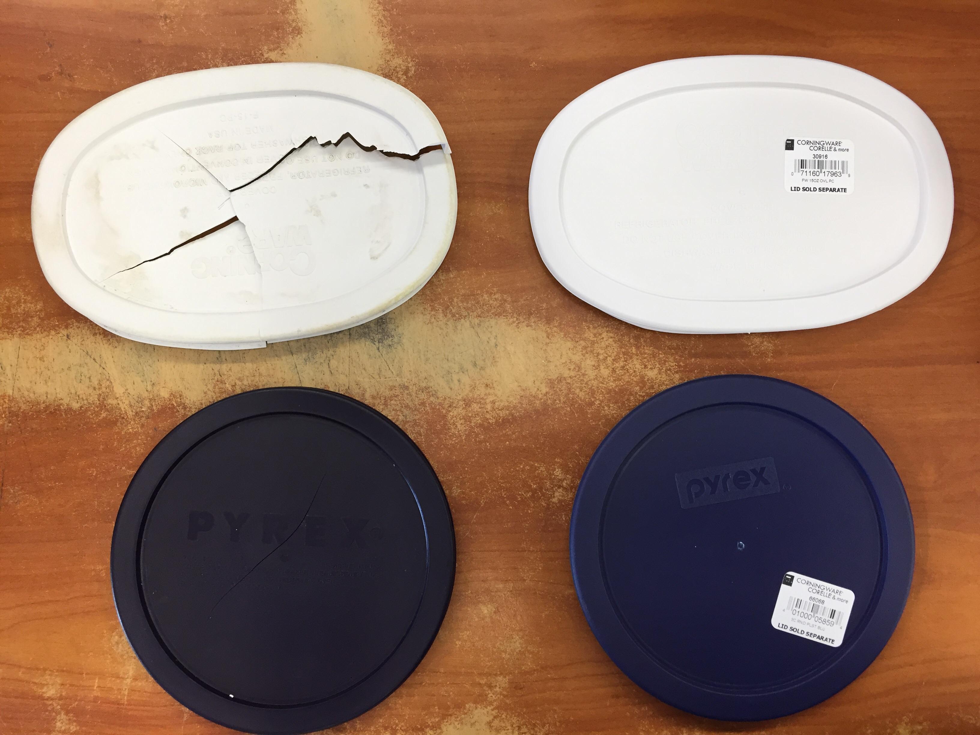 My mom brought her broken lids to the Corningware store to replace with