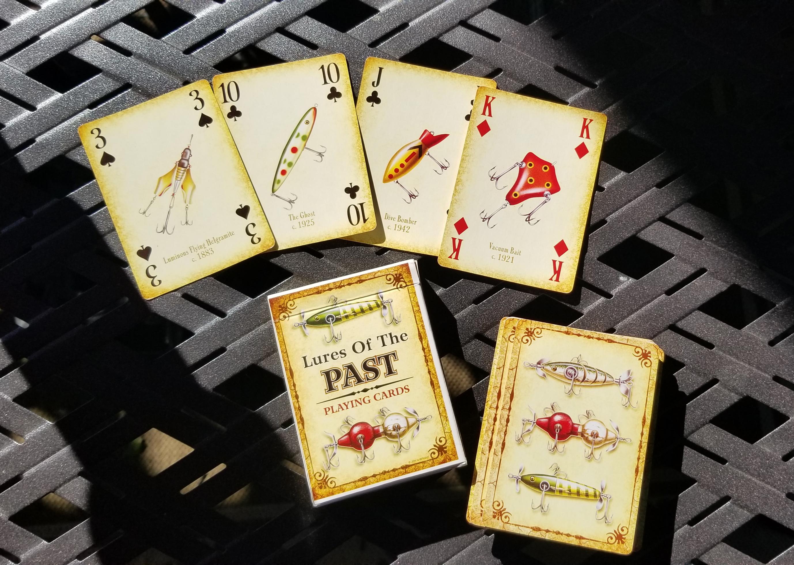 Picked up these Lures Of The Past playing cards. Each card has a