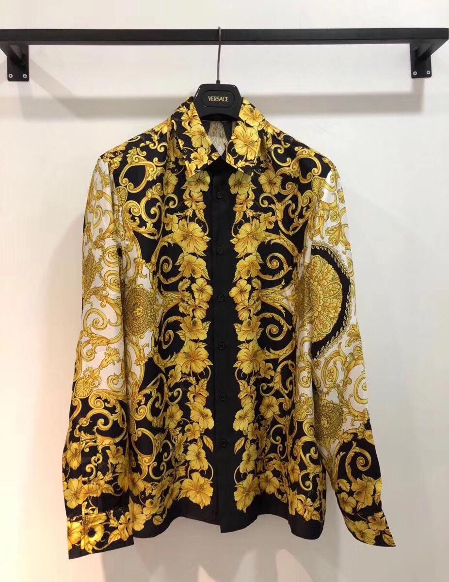 [FIND] Versace Gold Hibiscus Print Silk Shirt r/DesignerReps