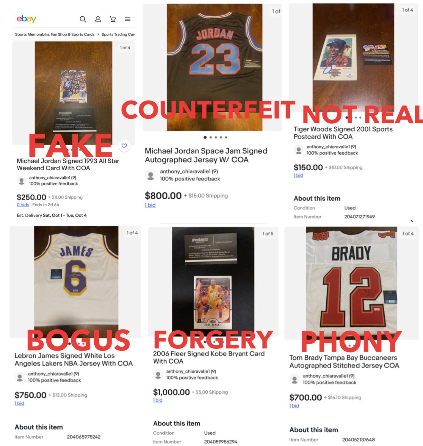 eBay mixedbag scammer anthony_chiaravalle1 from Burbank, California is peddling with