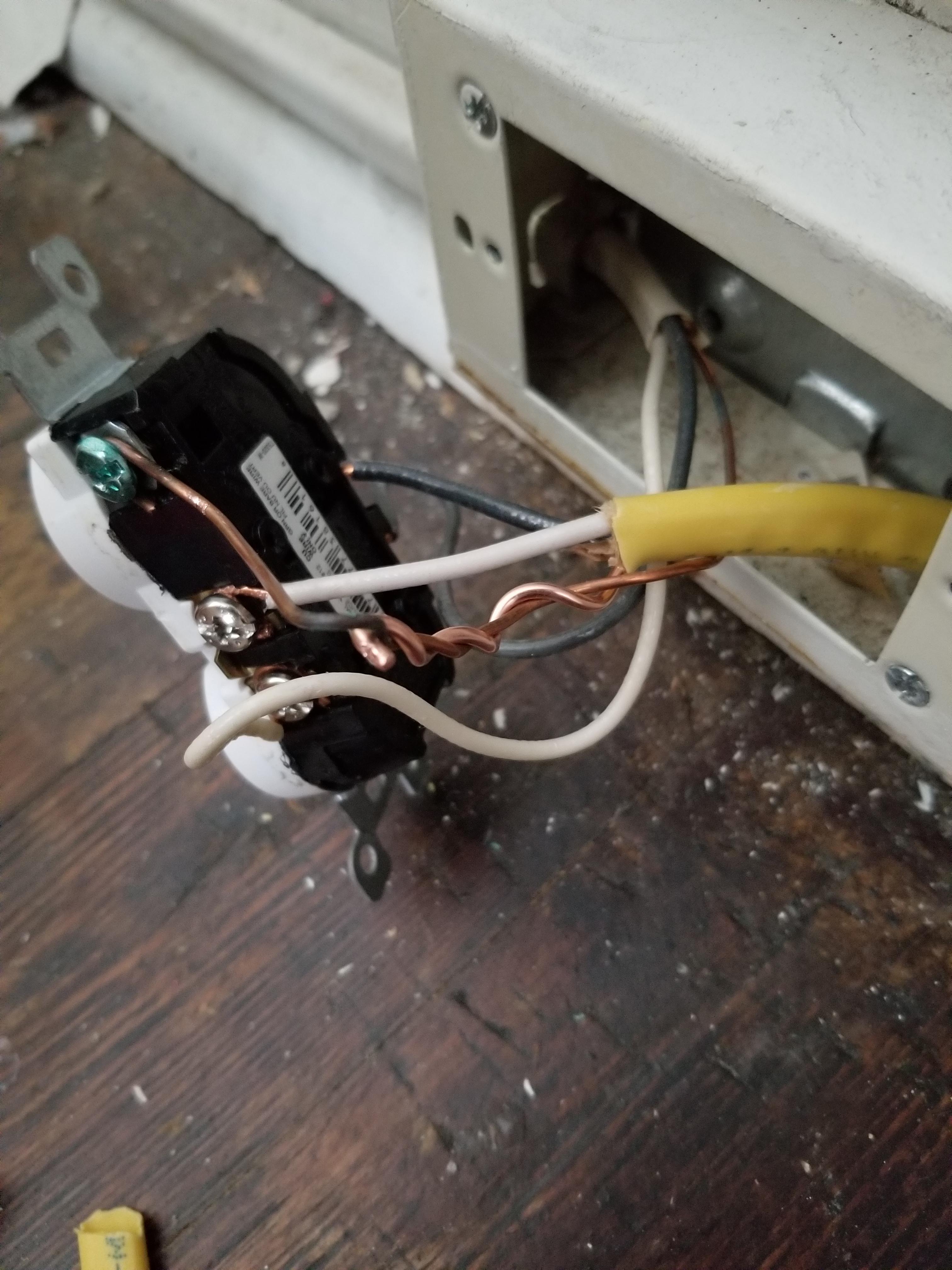 Basic electrical help. wires go into the top of the outlet