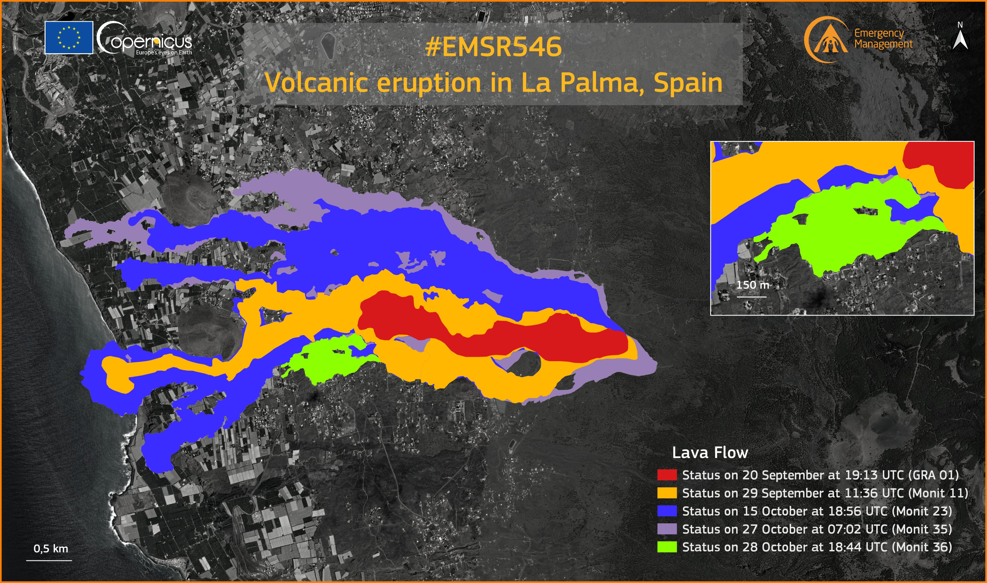 Copernicus EMS update on La Palma volcanic eruption using COSMOSkymed