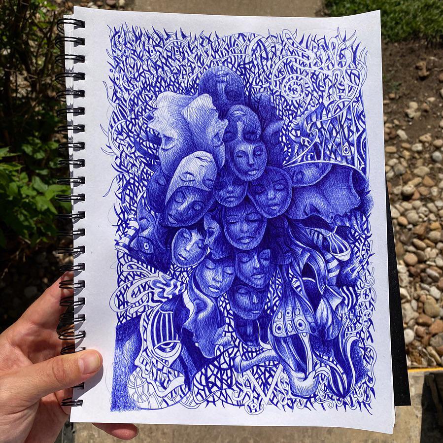 Ballpoint pen drawing r/pics