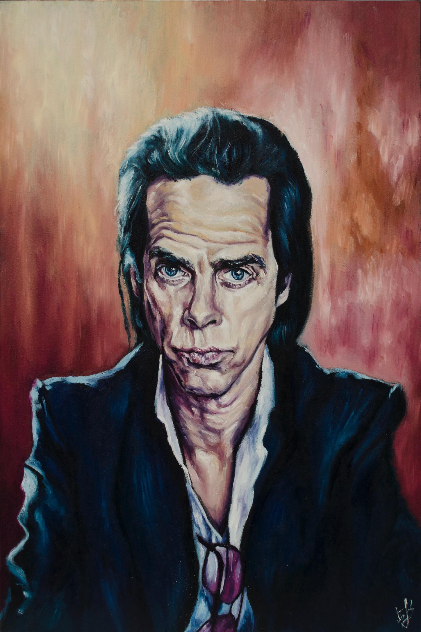 My painting, oil on wood. r/NickCave