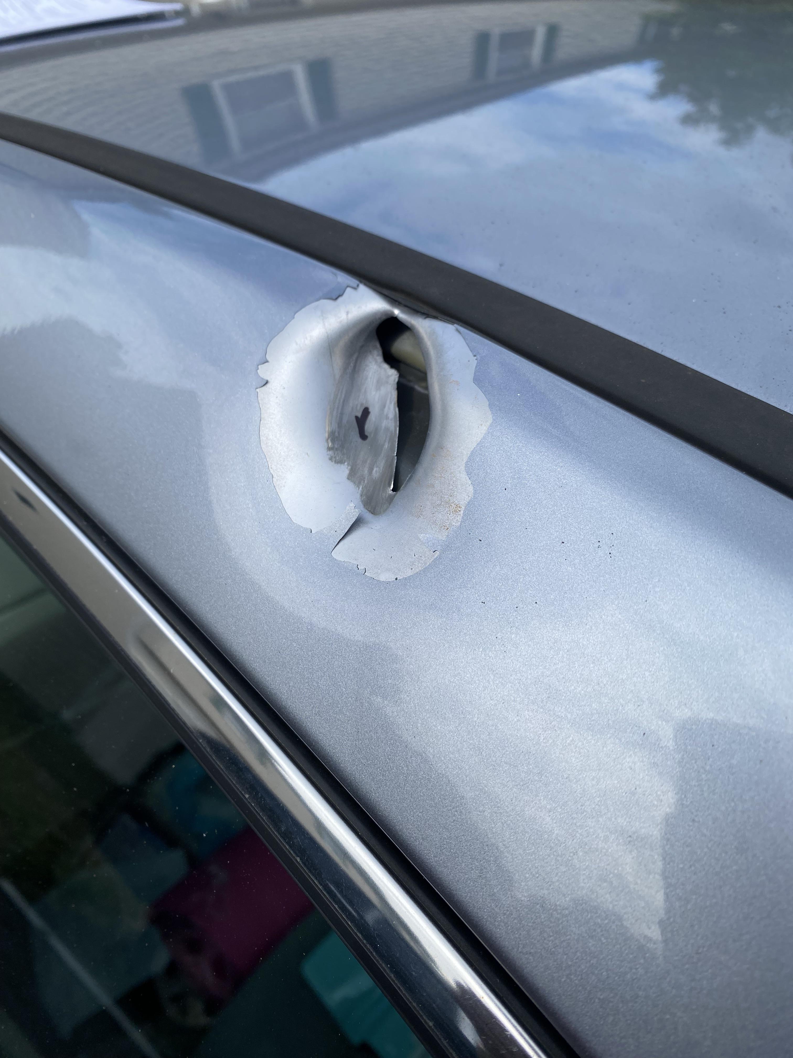 How to fix a bullet hole in my car? : r/howto