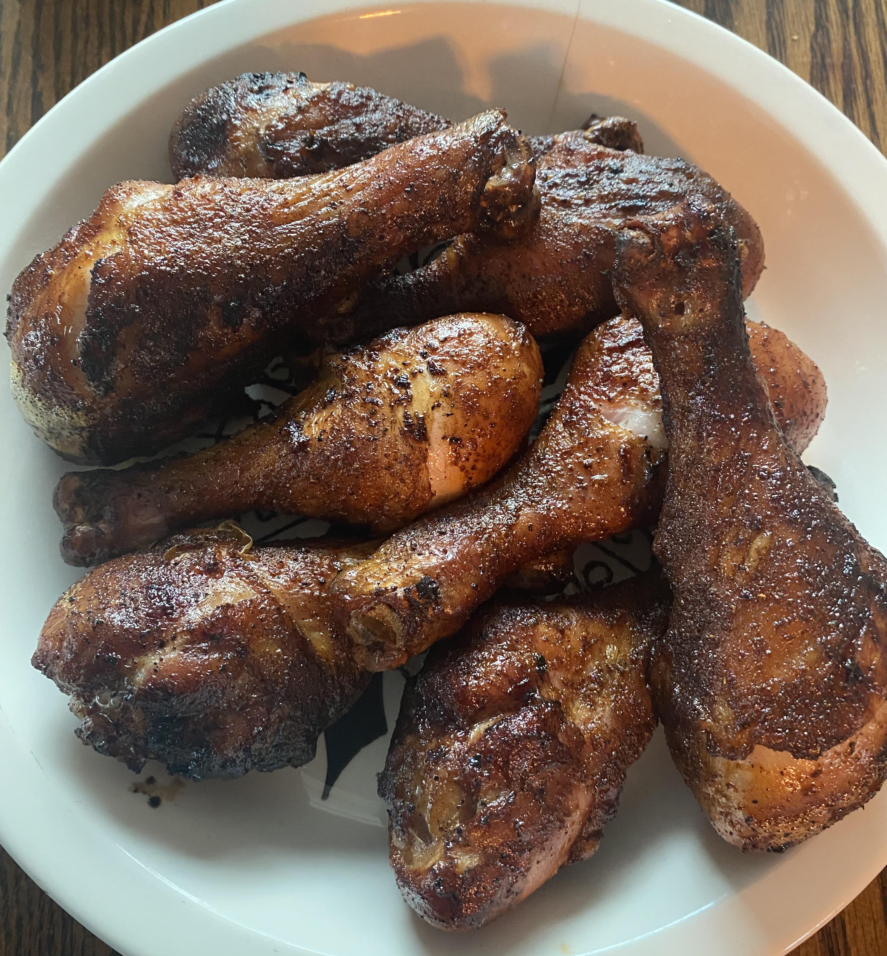 [homemade] smoked drumsticks on a Green Mountain grill. food