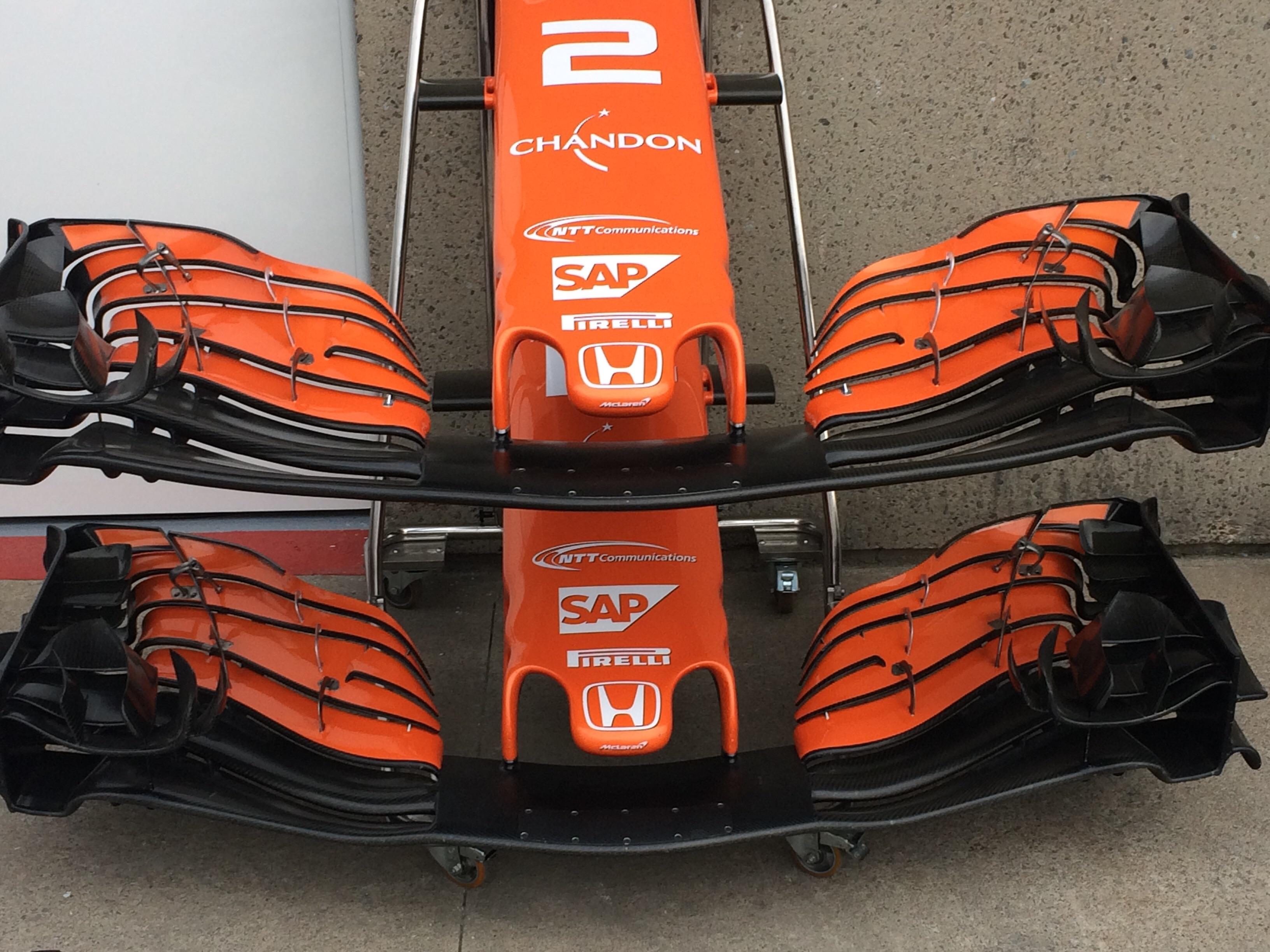 Close up of the mclaren front wing at the recent race r/formula1