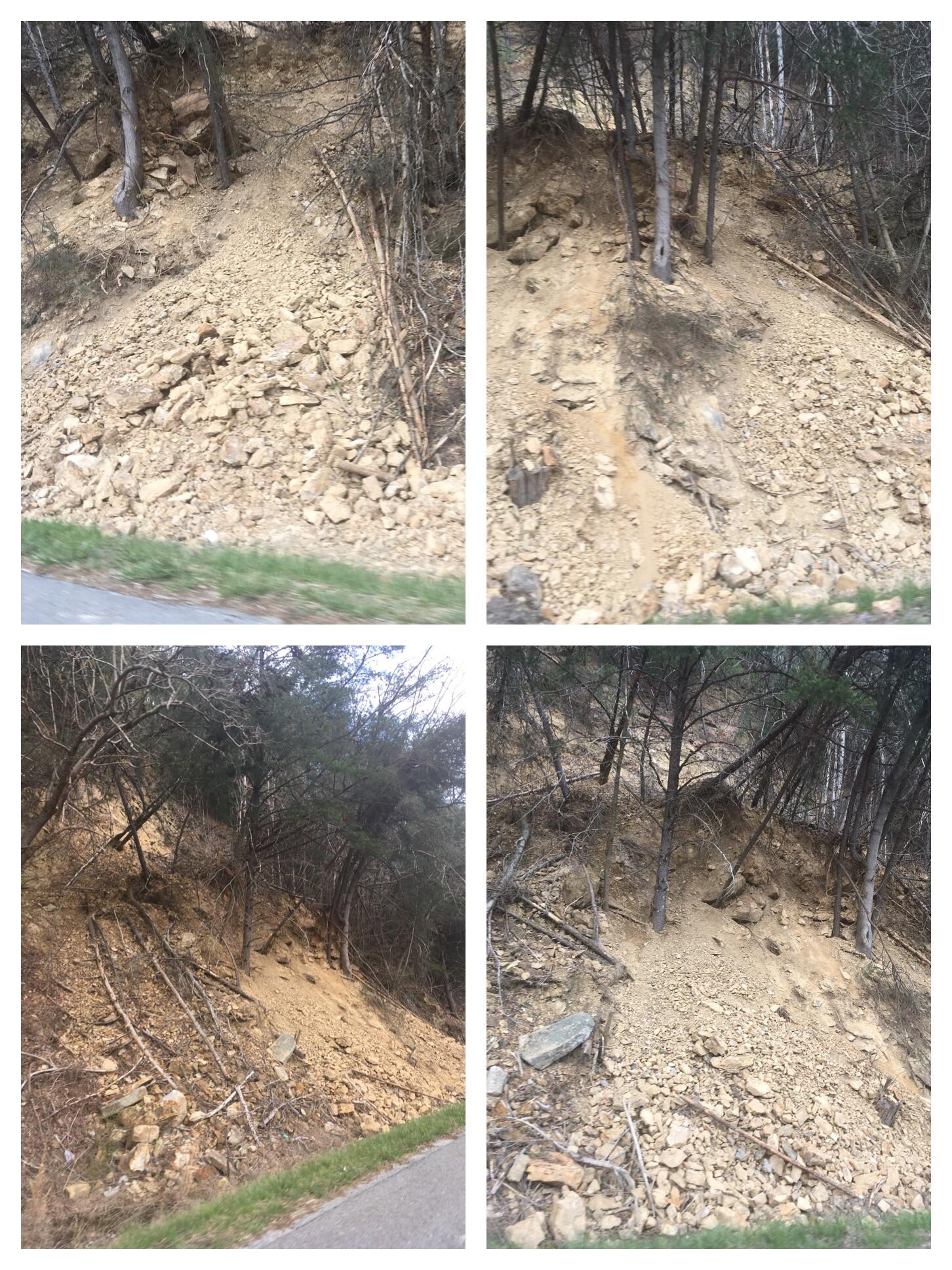 Today I saw a landslide in action beside the road! Rolling rocks