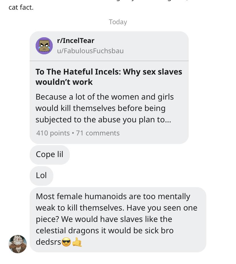 If someone gave me the choice between being a sex slave or