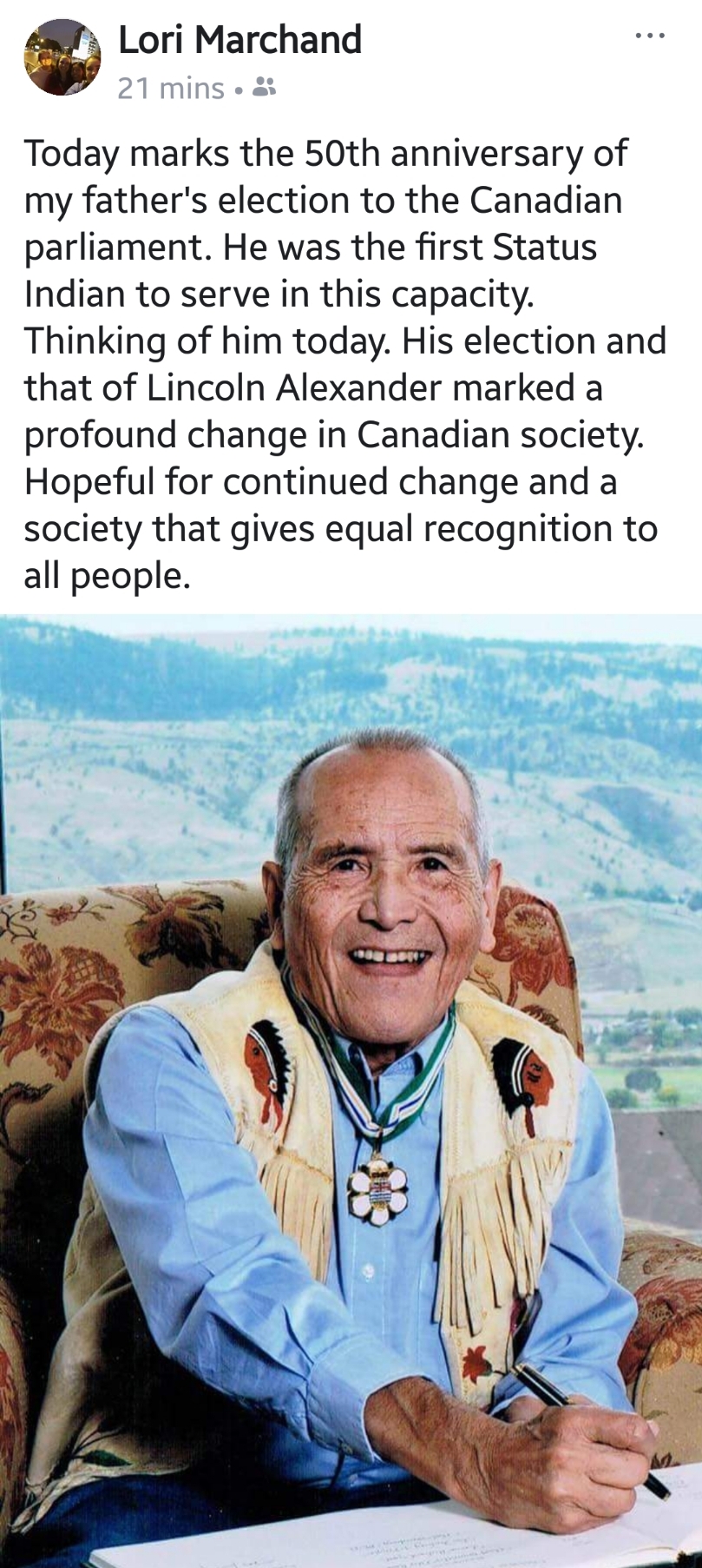 On this day in 1968, Canada elected the first status Indian, Len
