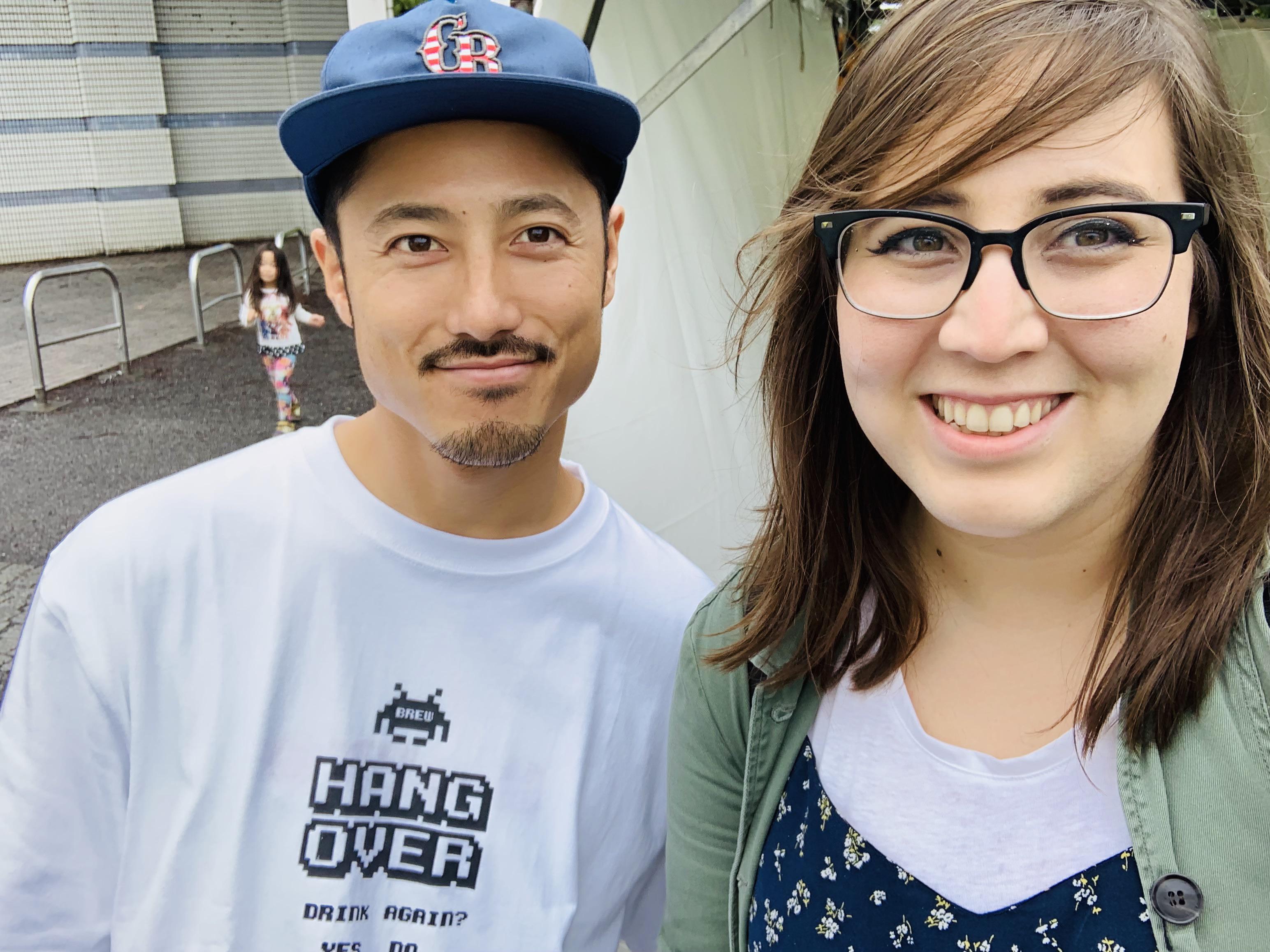Excuse how awkward I look but I met Taka at Yoyogi Park today. r