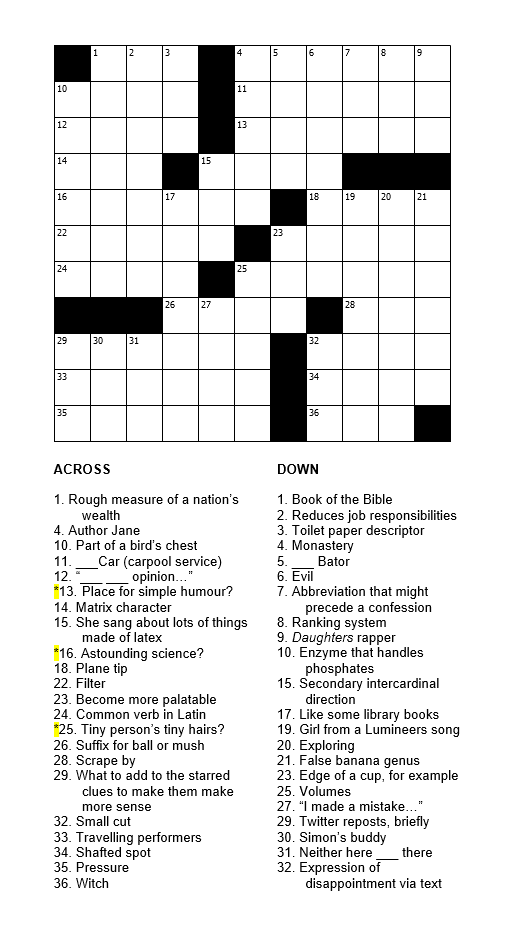 [Round 79471] For this crossword, give me the answers to the three starred clues, and summarize