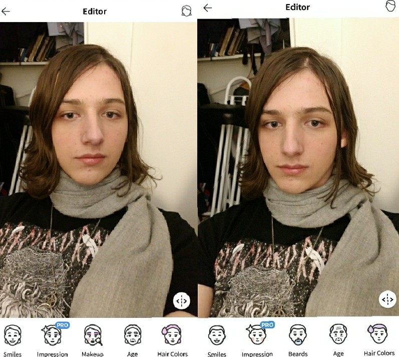 18, PreHRT, MtF. Faceapp's algorithm changes how it genders me
