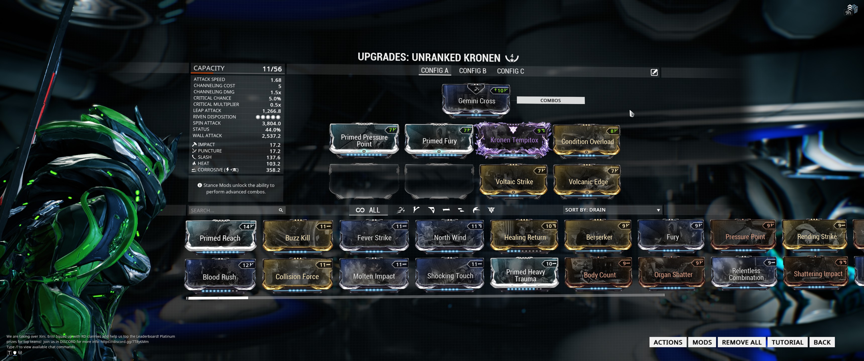 Any Kronen fans have advice on how to build this out? Warframe