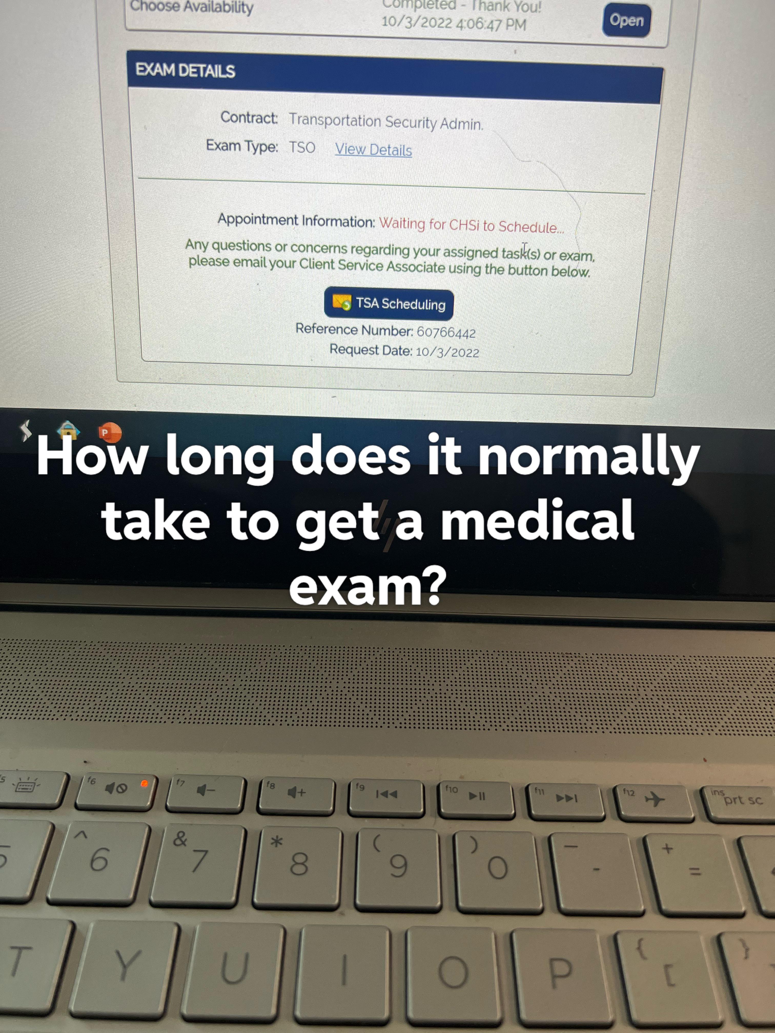 Medical exam for tsa r/tsa