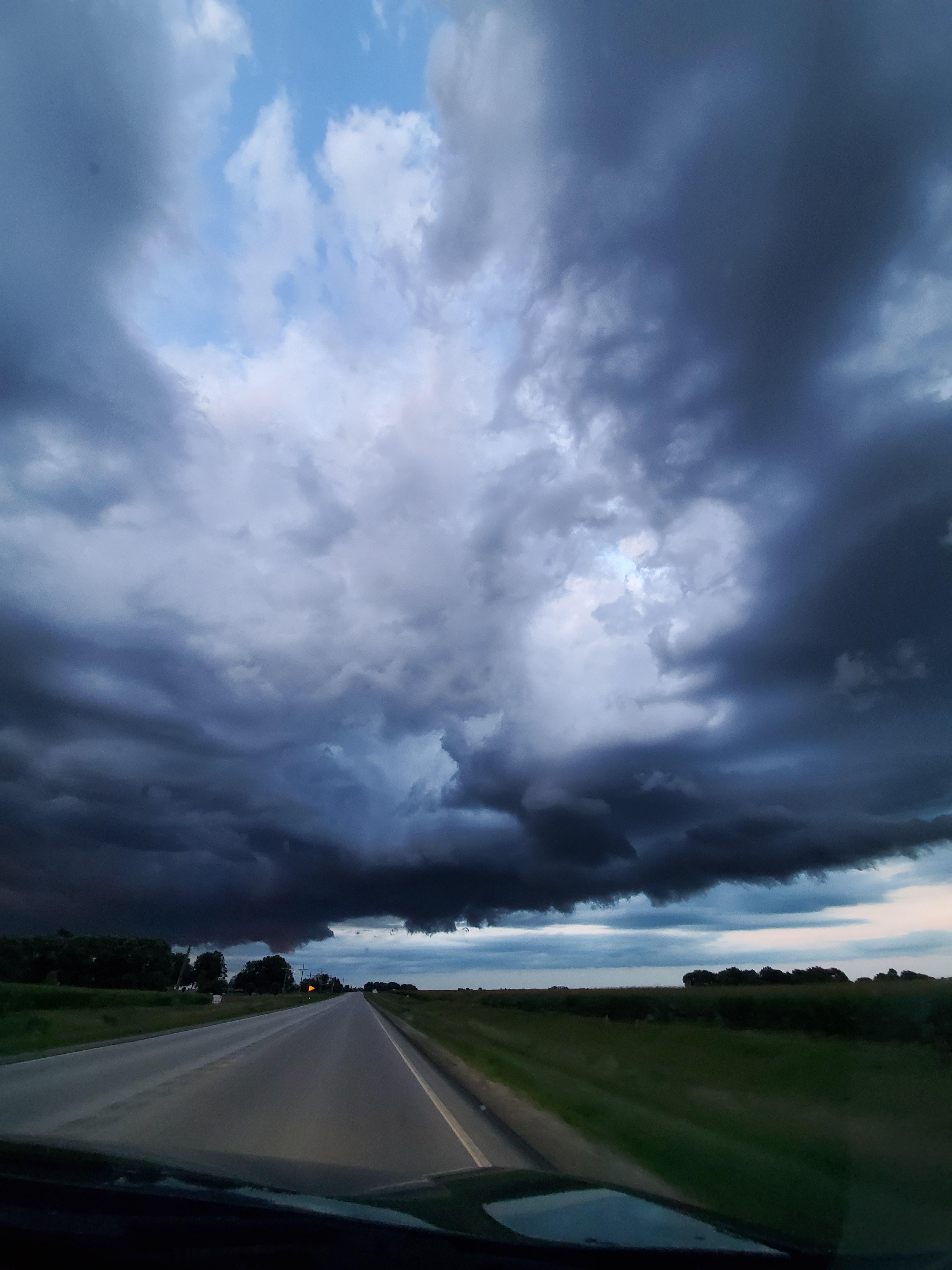South of Ames, Iowa near Huxley. The storm rotated enough to see up