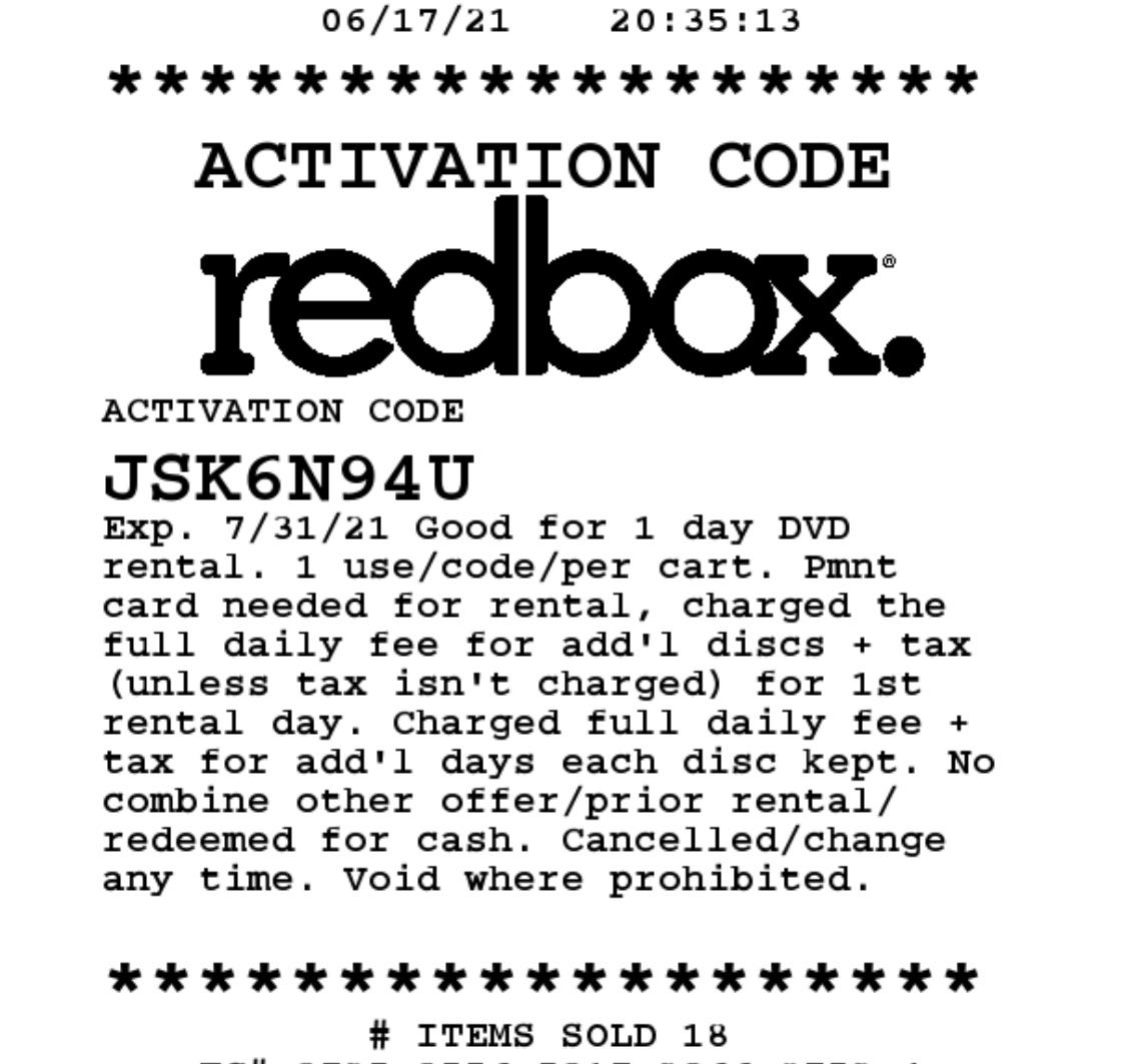 Redbox r/SingleUseCodes