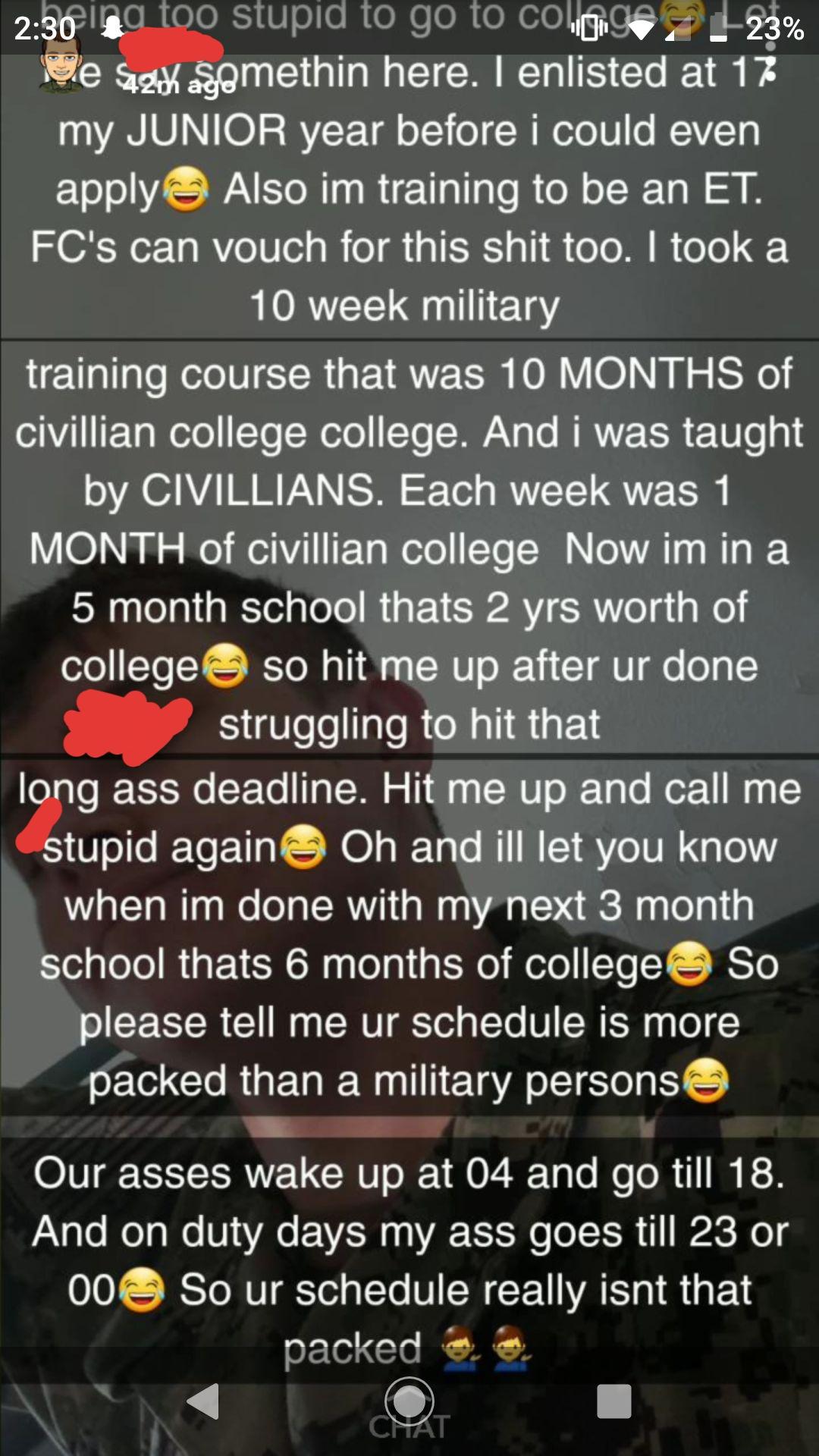 What the fuck did you just fucking say about me, you