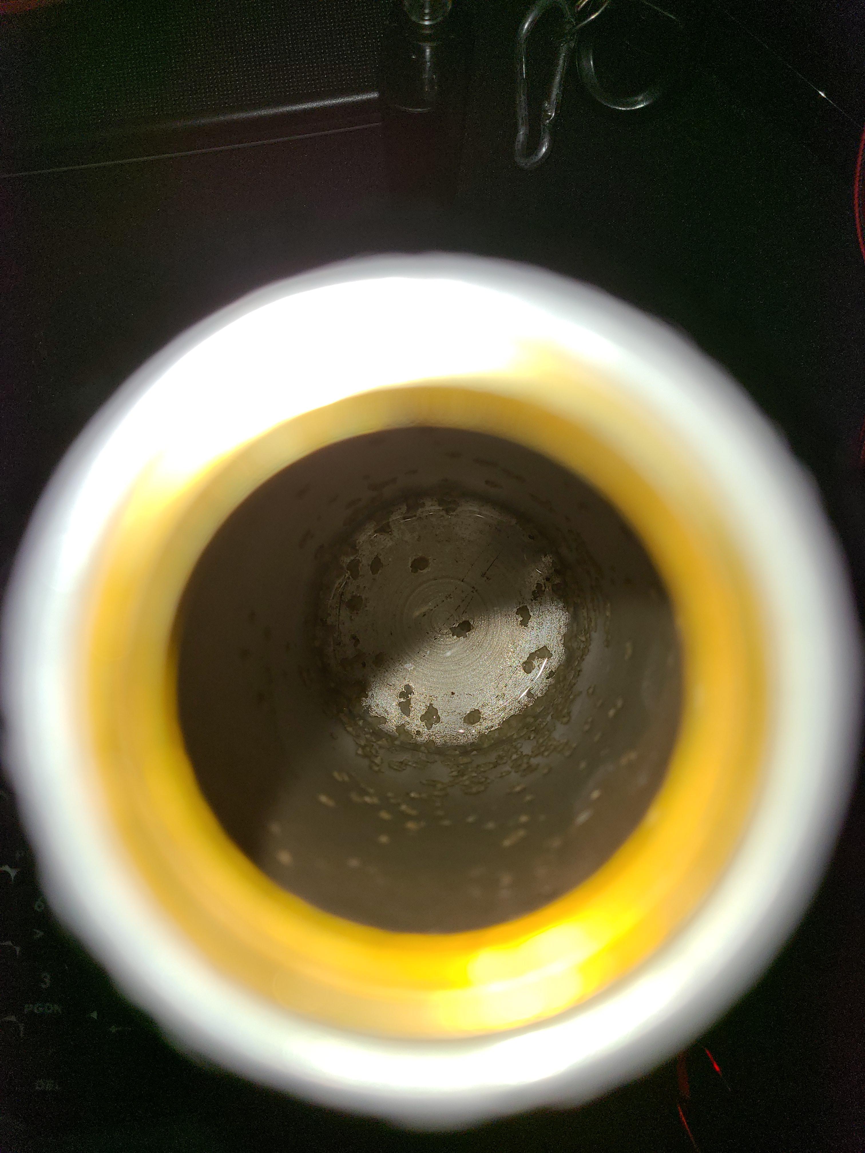 The inside of my water bottle has these calcium deposits caked on. Hot
