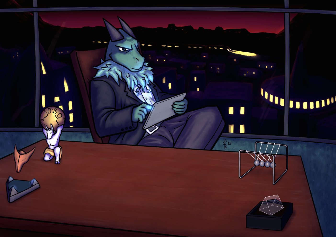 Jasper, the CEO of Pandora, from Sedge_Lord 's scifi furry visual