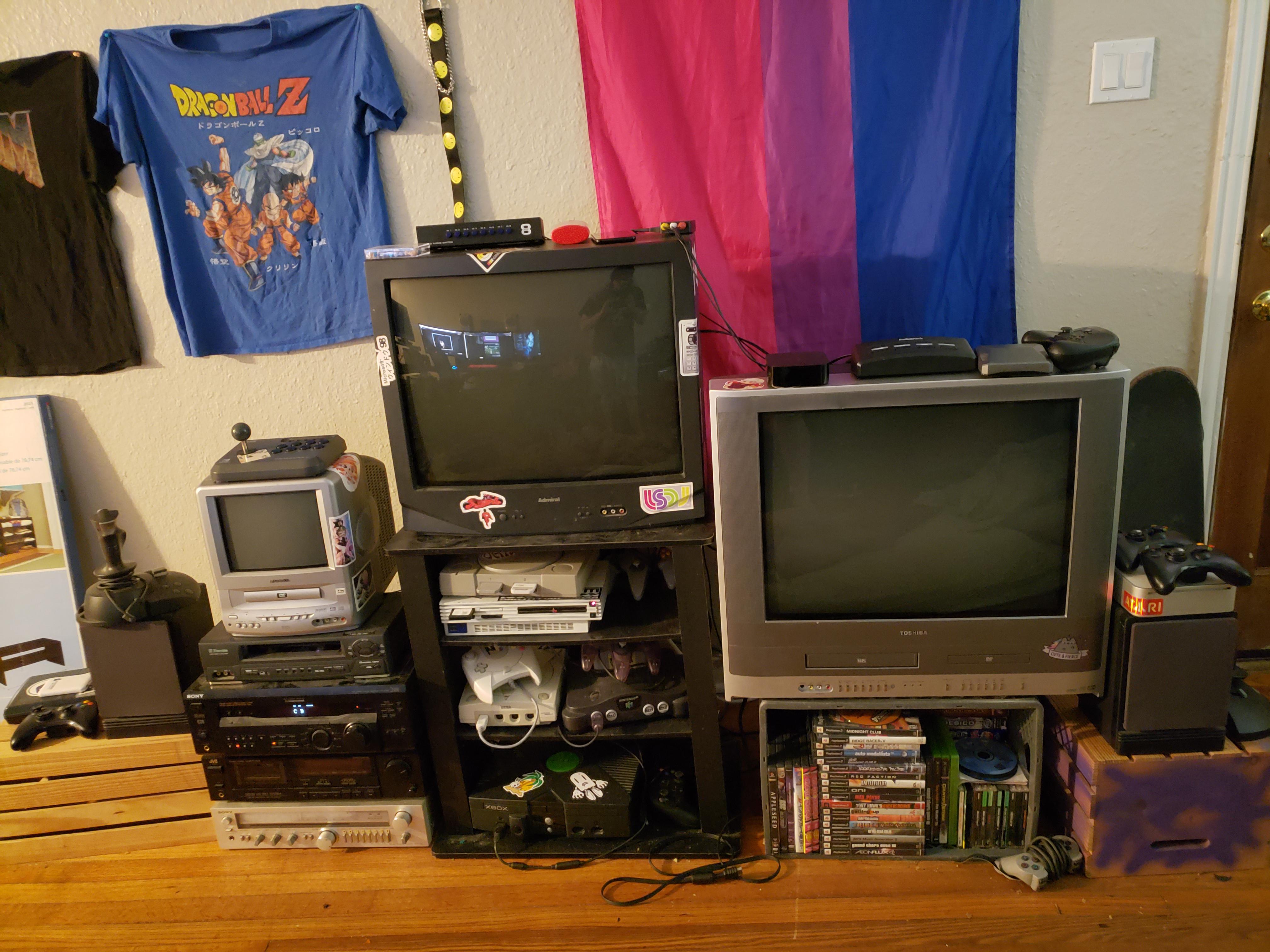 Me I have too many TV's Also me Is there really such a thing as too