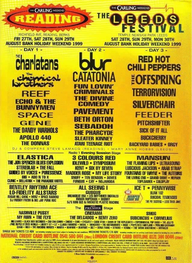 Music festival poster from 1999 sooo much ‘90s here. Who would you