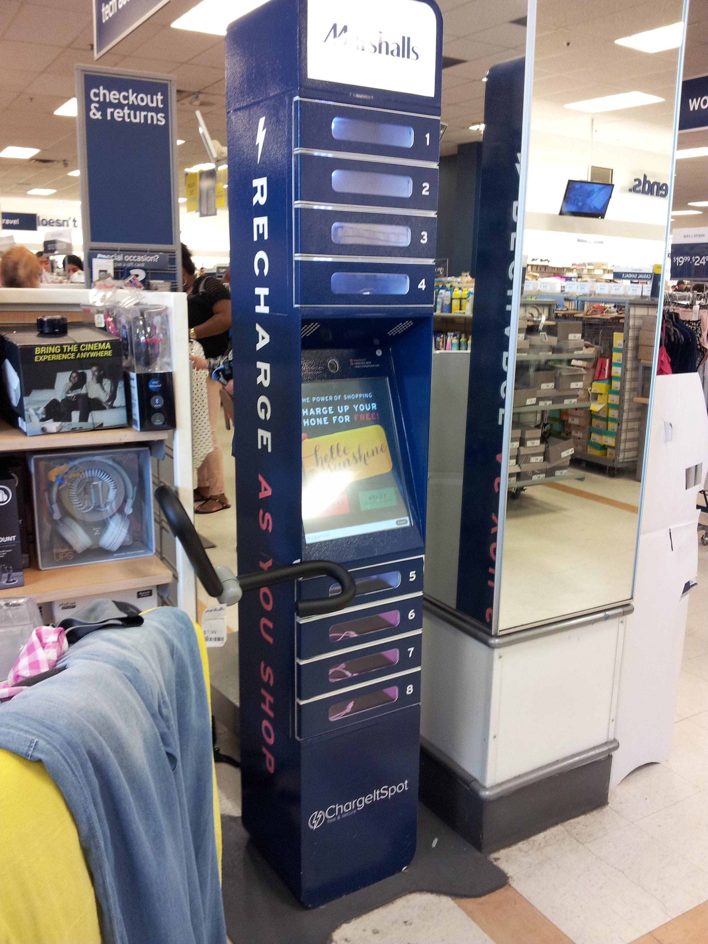 This free charging station at Marshall’s to charge your phone while