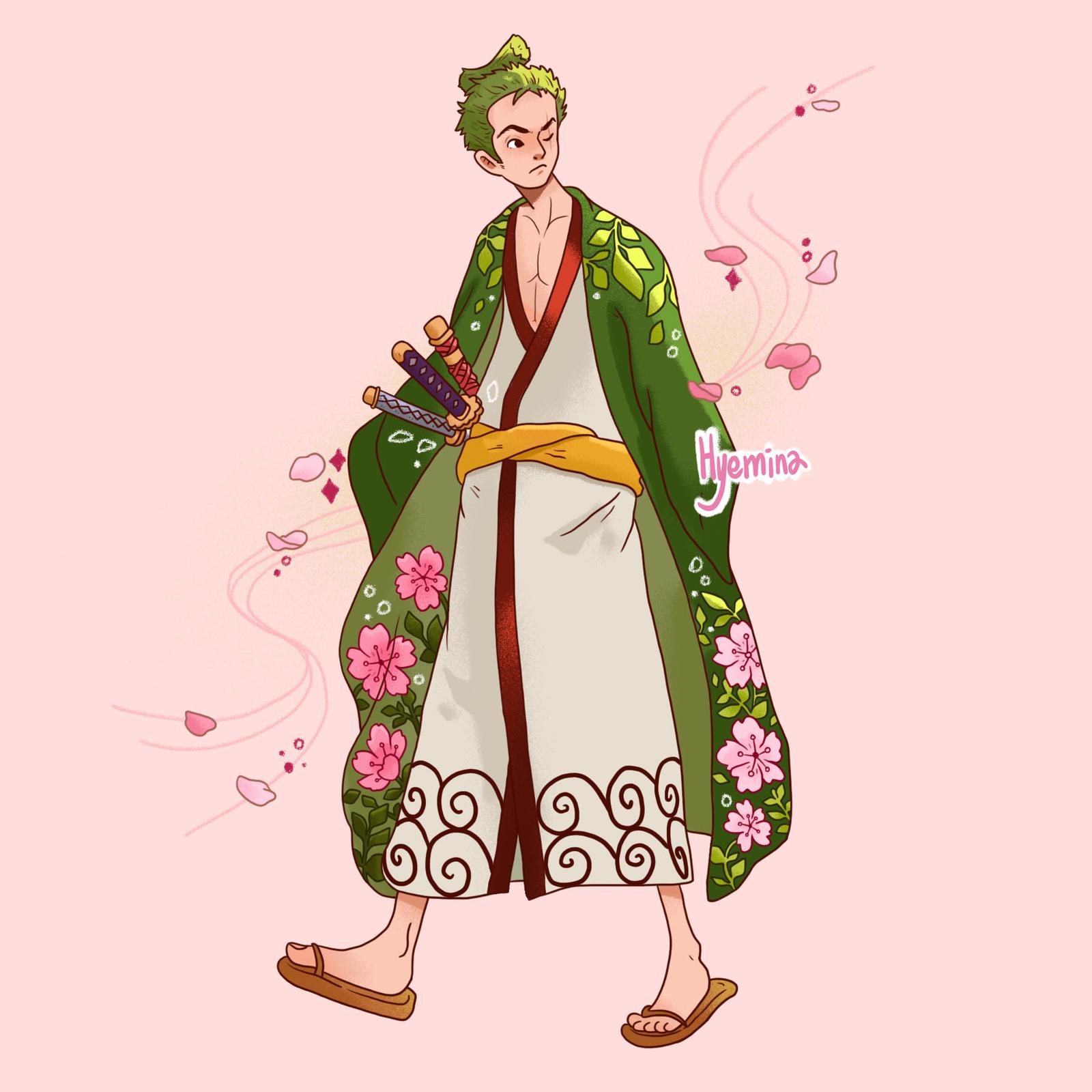 Zoro drawn by my girlfriend in her style! r/OnePiece