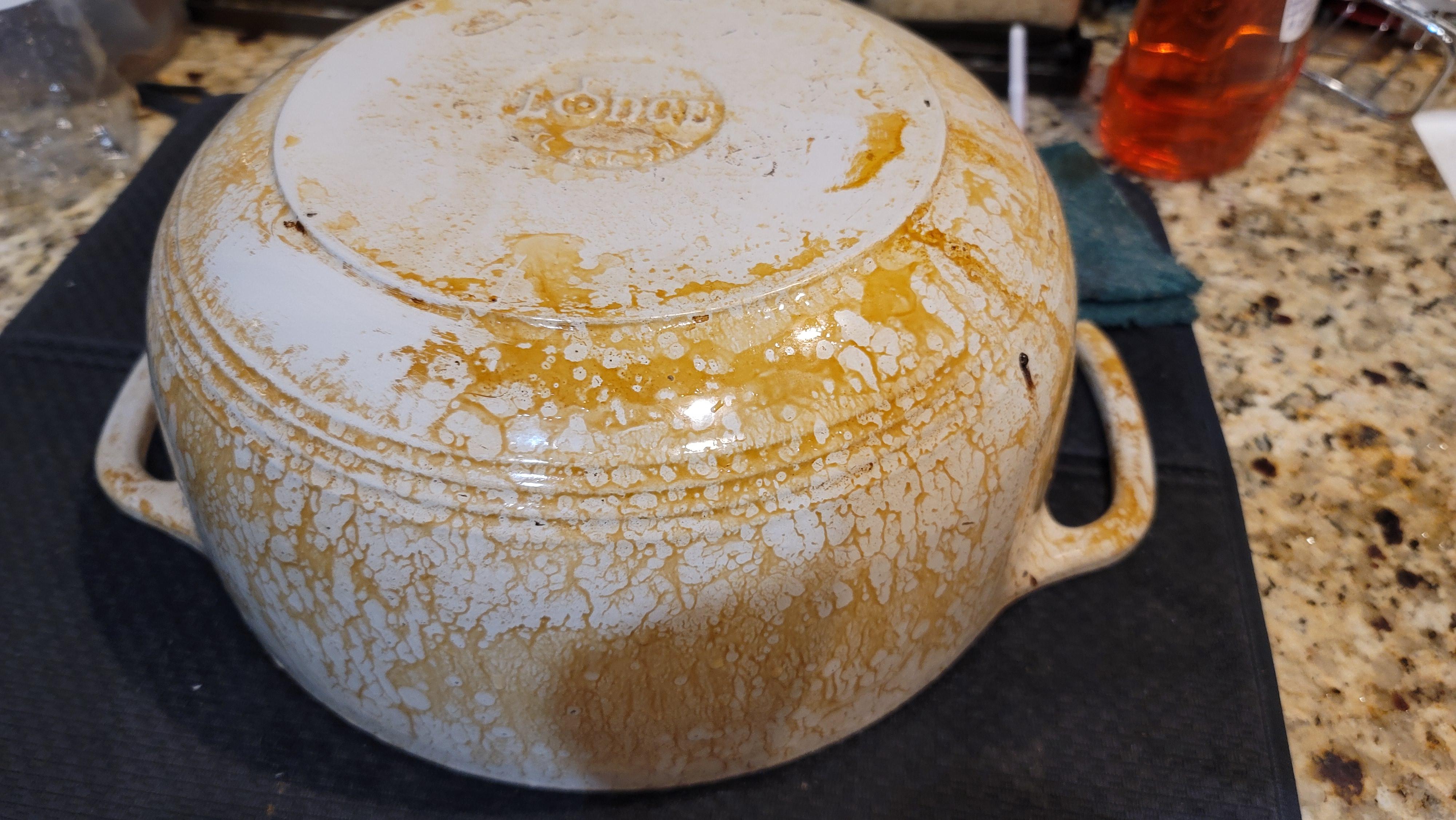 Any tips on cleaning stained dutch oven? Also any tips on preventting