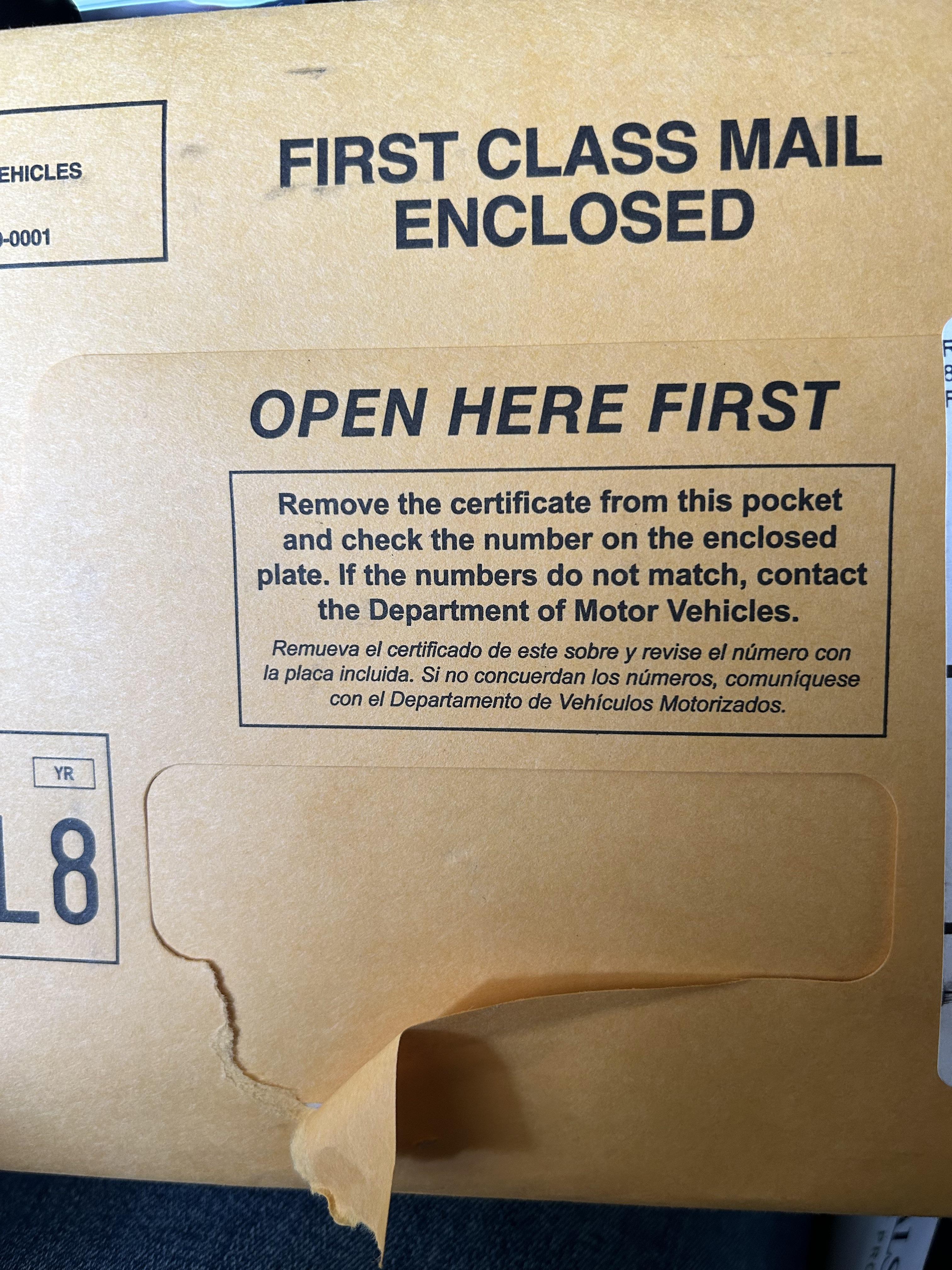 CA Received plates, but not the certificate. r/DMV