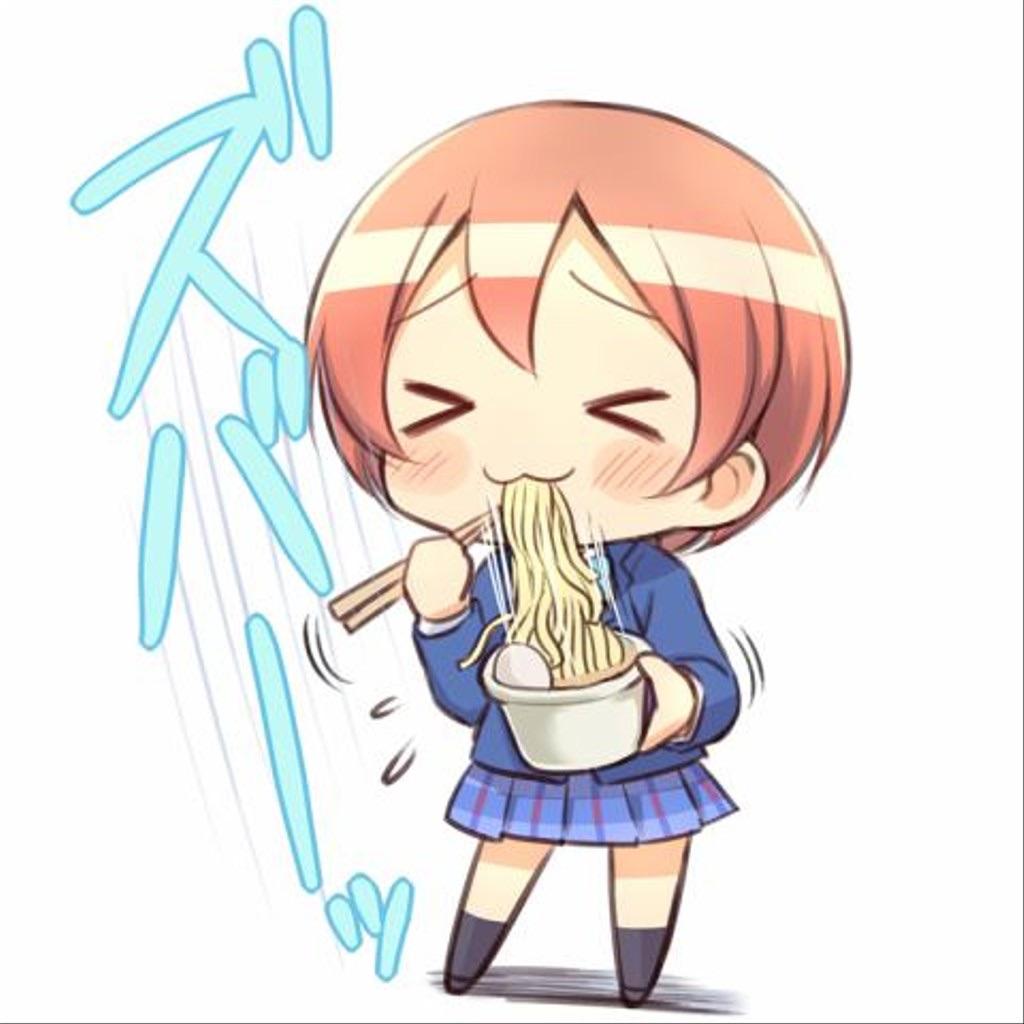 Chibi Rin Enjoying Her Ramen AnimeBurgers