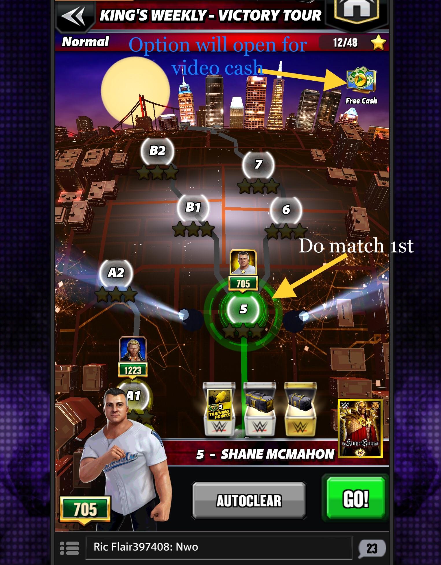 Video game cash option on iOS WWEChampions