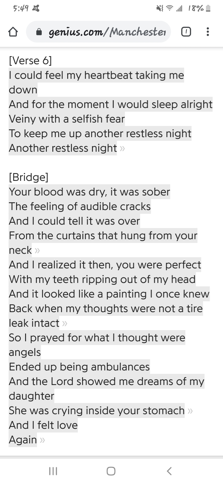 What's the first song/lyrics that come to mind when you