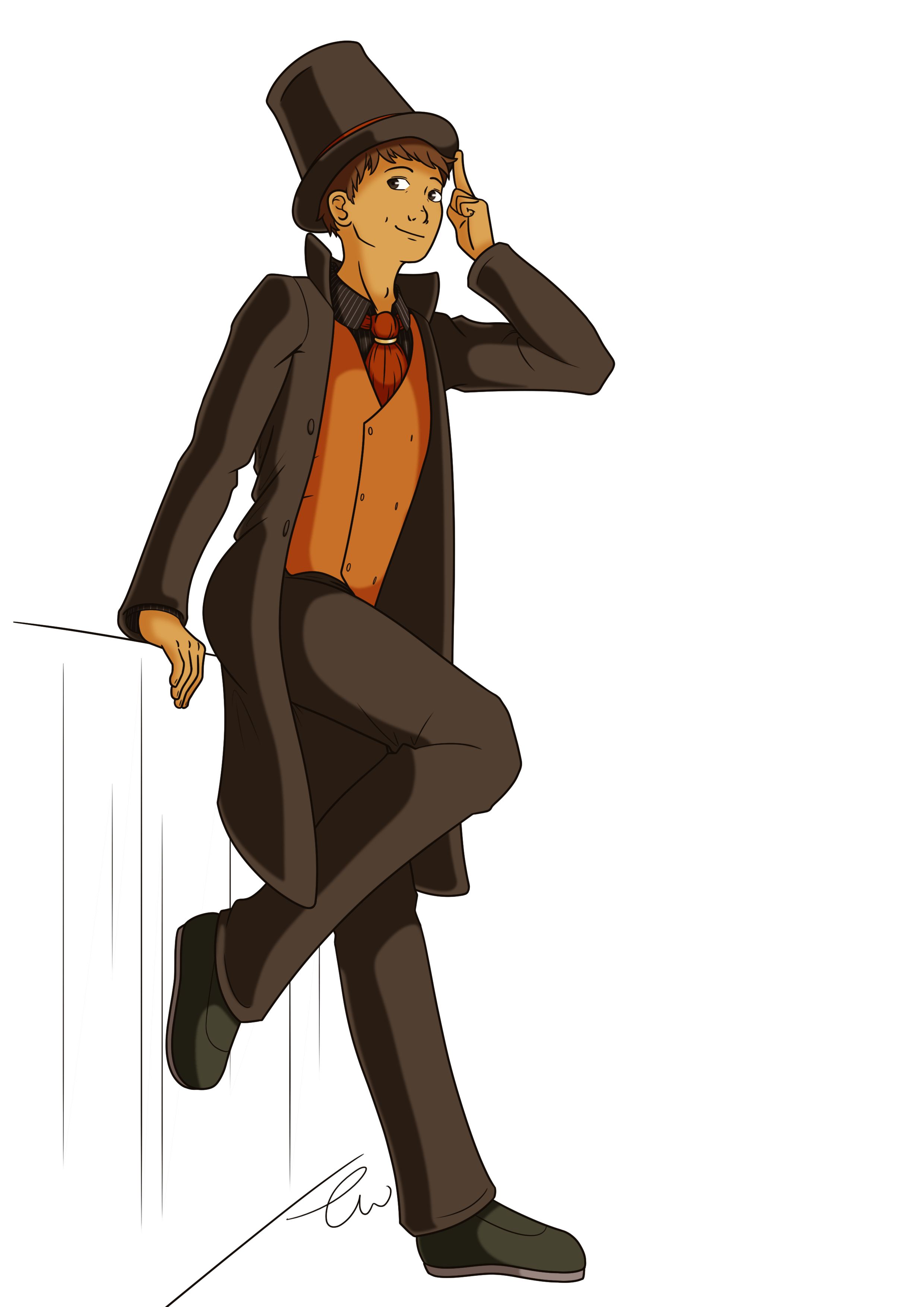 People liked my Layton design, so here's an attempt at drawing him in