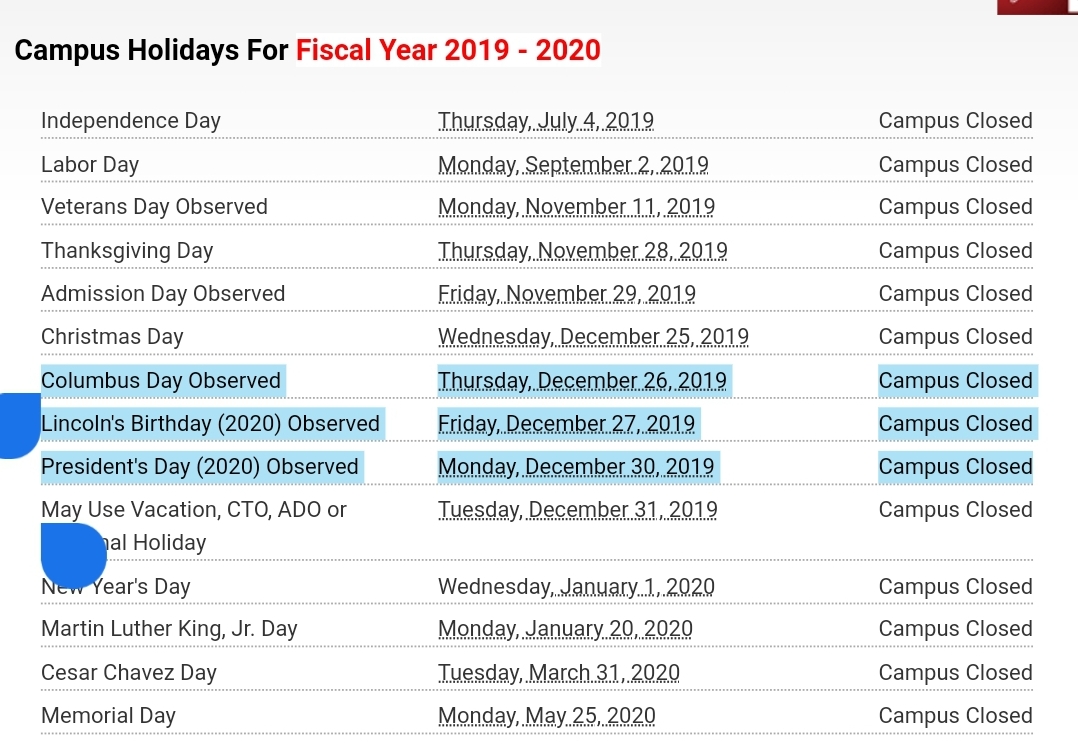 So no days off in spring? CSULB