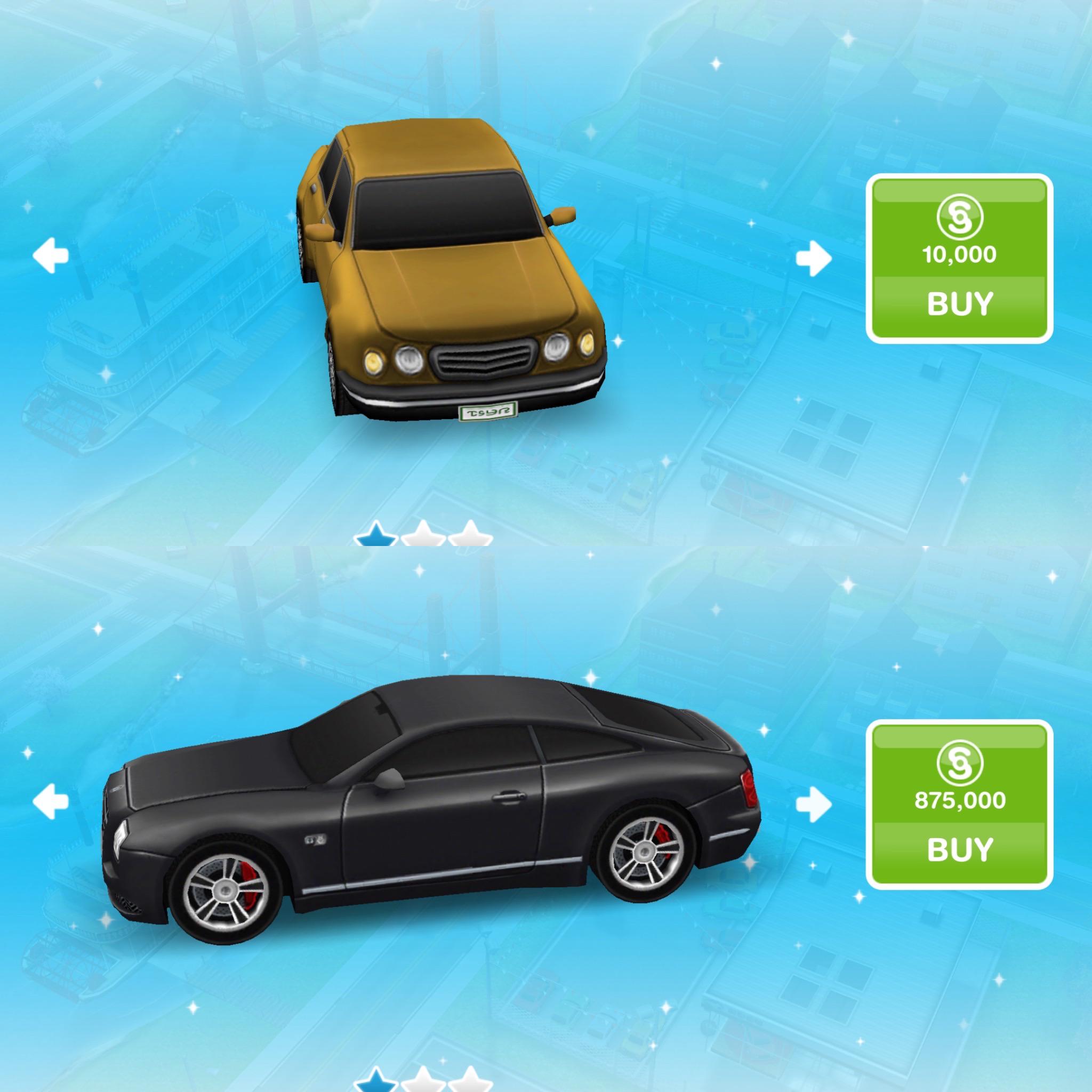 Sims Freeplay Mansion Car