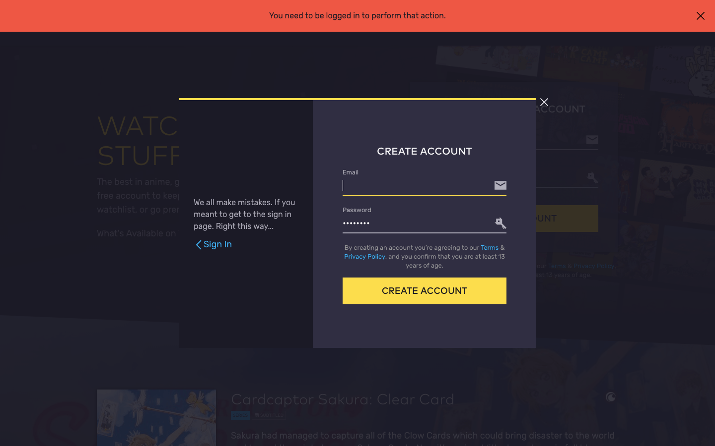 YOU NEED AN ACCOUNT TO CREATE AN ACCOUNT? jesus, vrv. assholedesign