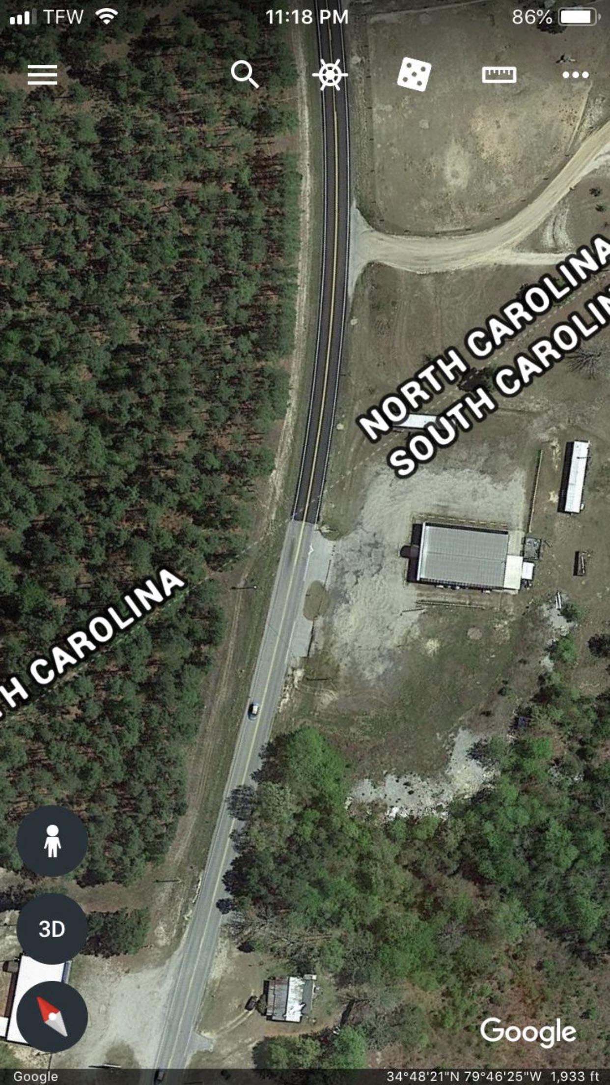 The difference between South Carolina roads and North Carolina roads