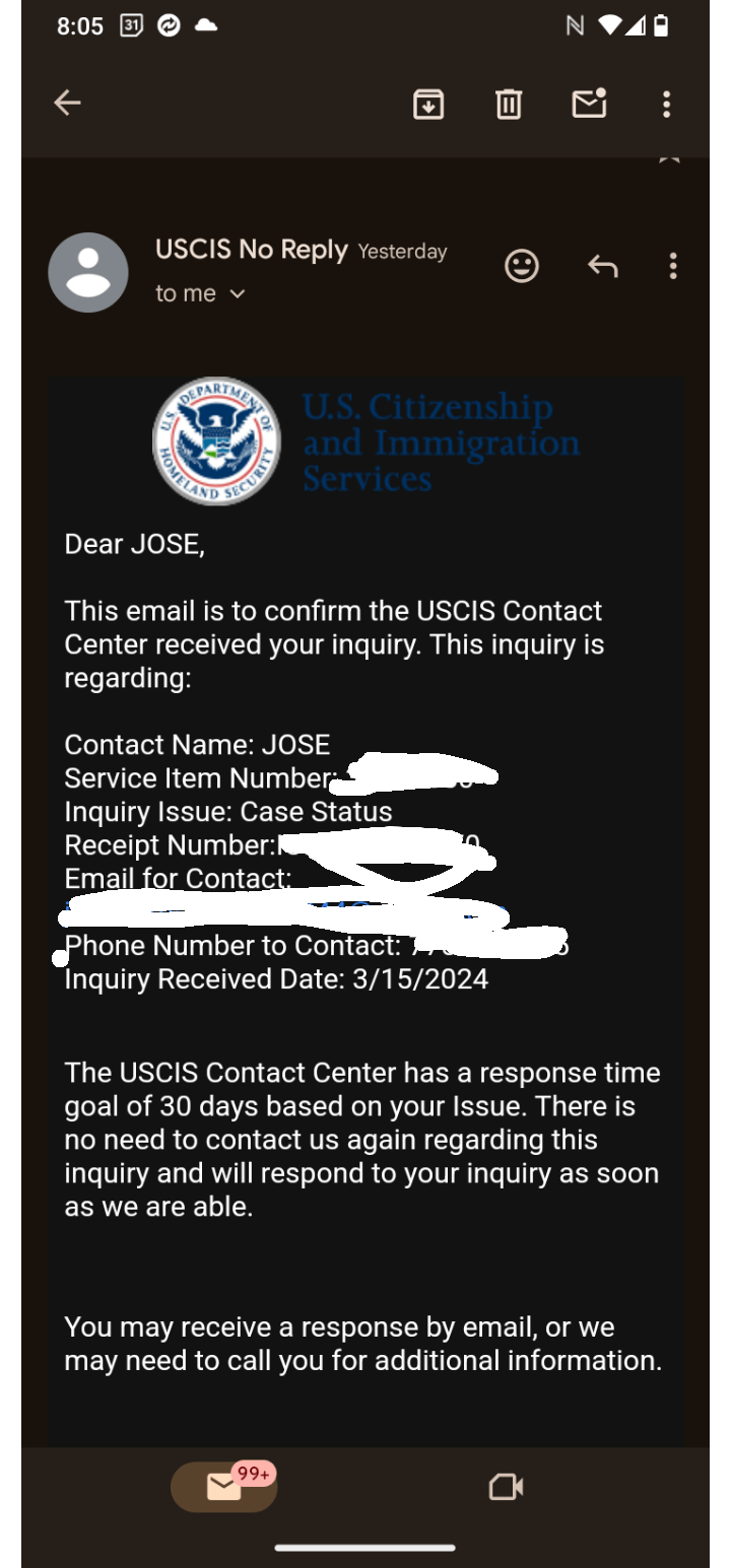 Inquiry r/USCIS