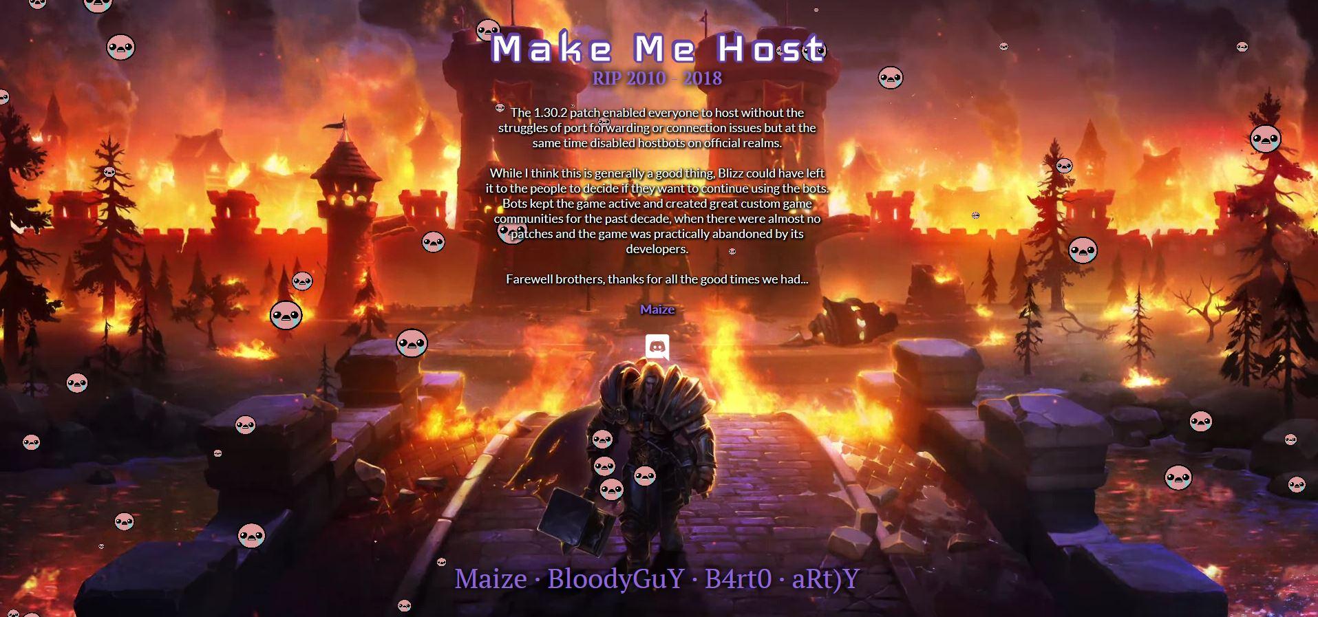 RIP MakeMeHost. Helped keep WC3 alive for nearly a decade when there