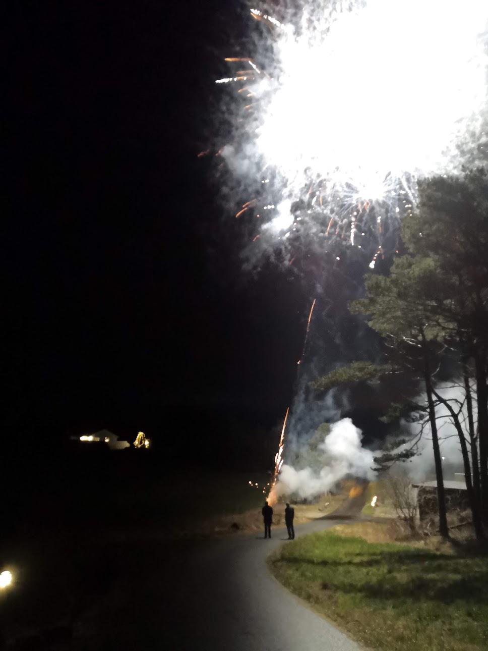 The flash from the fireworks was shorter than the time it took to snap