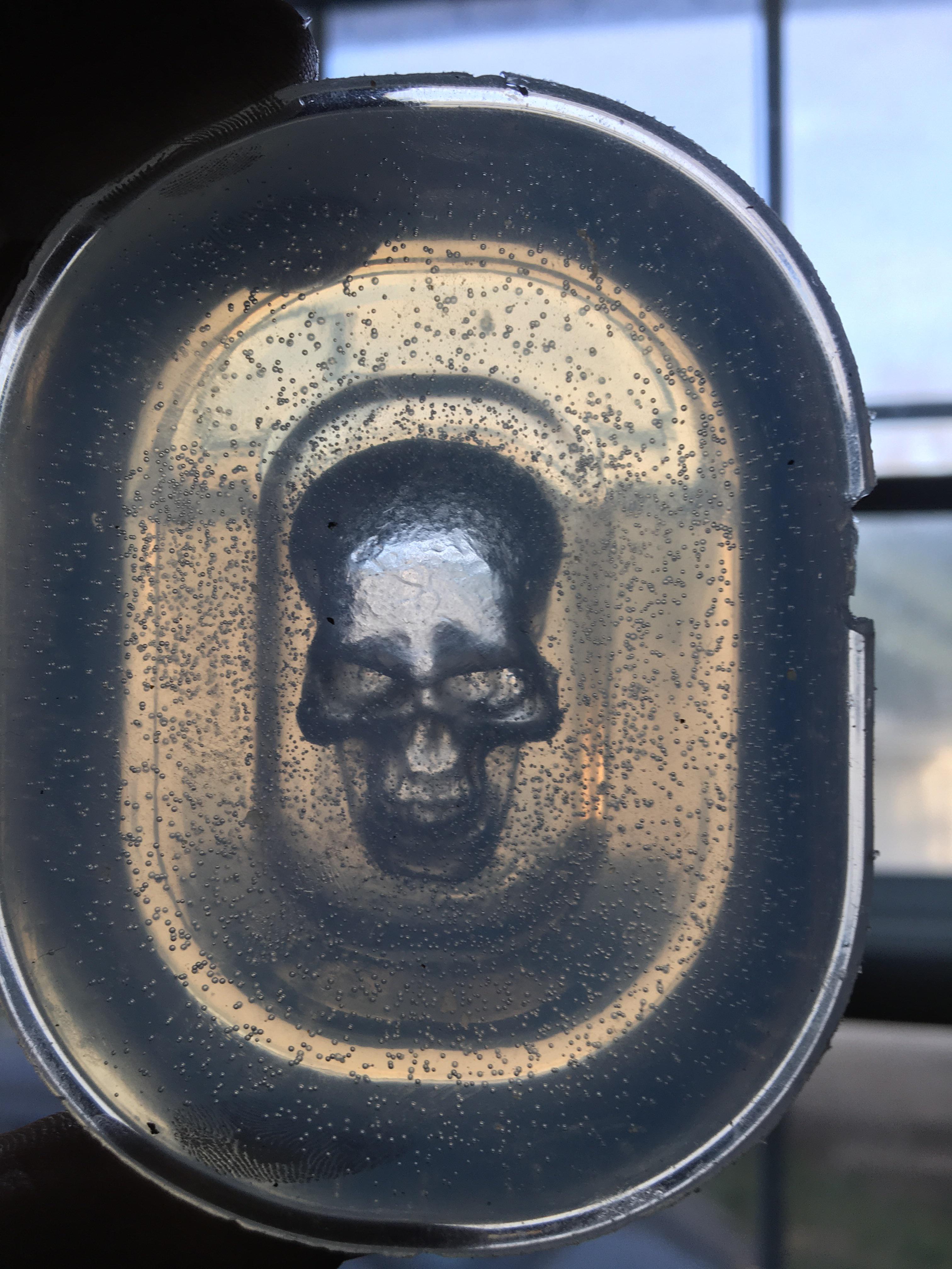 Silicone mold I made for wax/lost wax method. One inch tall from the