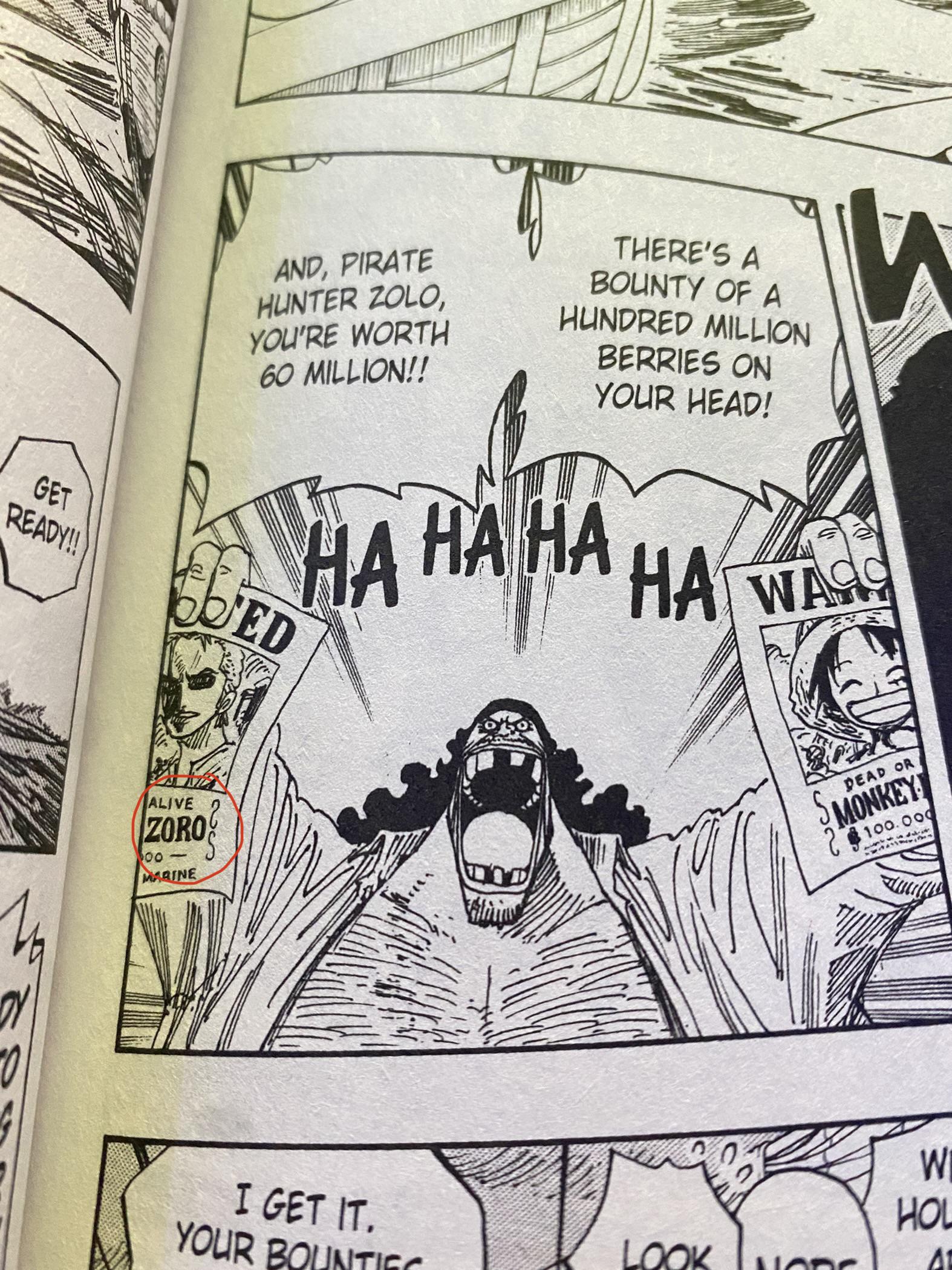 Found this ???error??? while reading one piece. As you may know zoro???s name