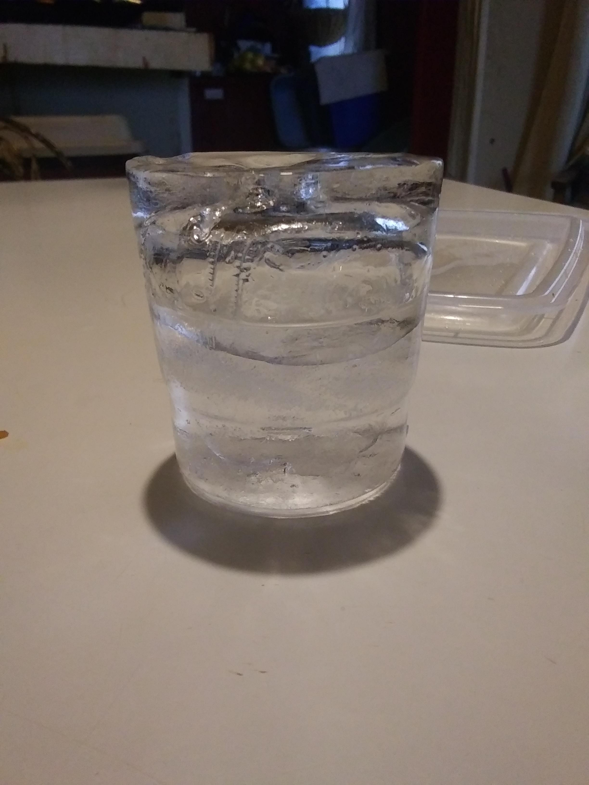 This is how the ice came out of my cup after chilling in the freezer
