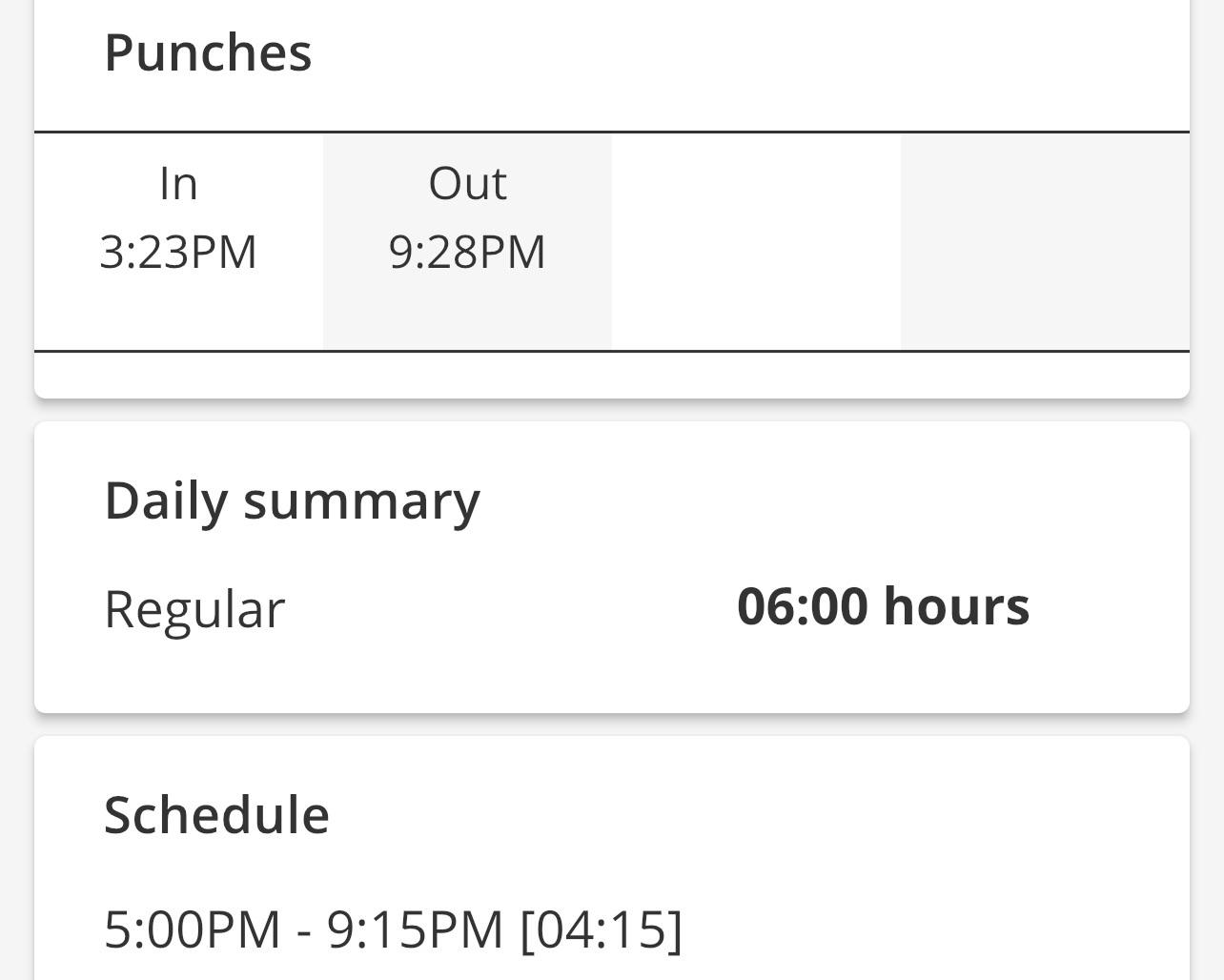 Does Home Depot round down hours? I noticed this on multiple days. I
