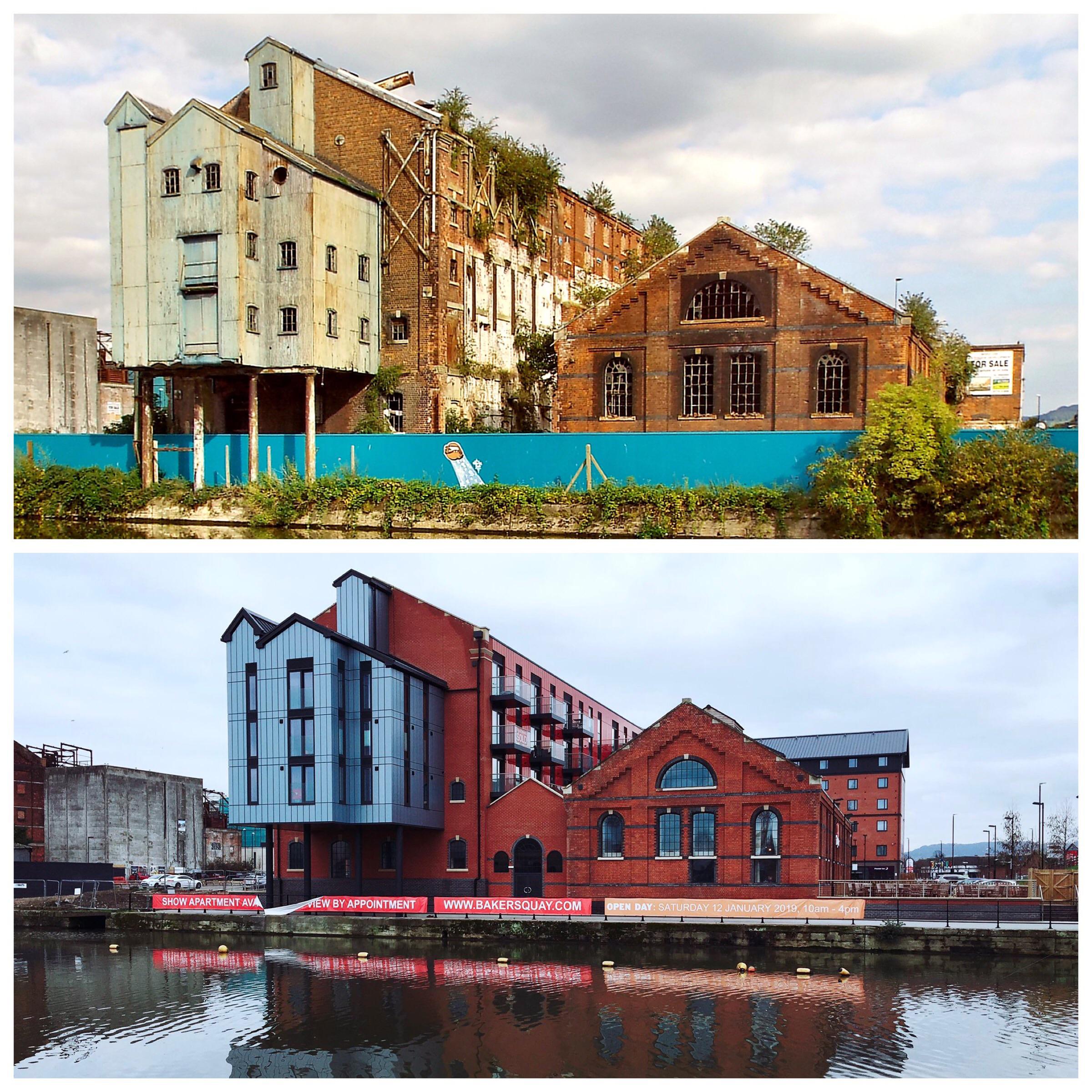 Bakers Quay, Gloucester. 2014 & 2019 r/Gloucestershire
