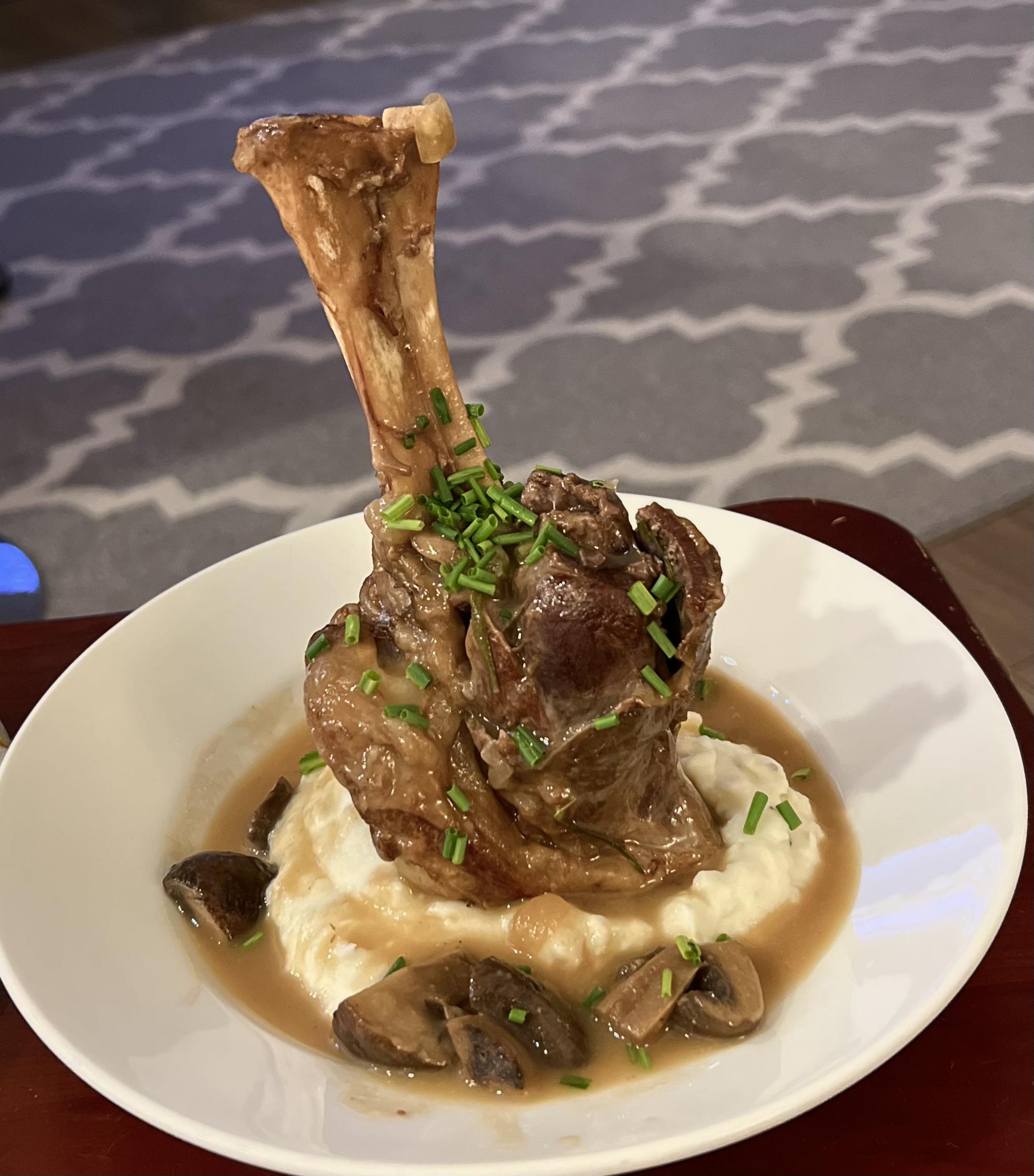 I made pressure cooked lamb shanks with Guinness, Red wine & lamb