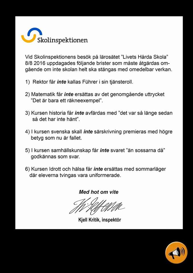 Skolinspektionen har slagit till igen sweden